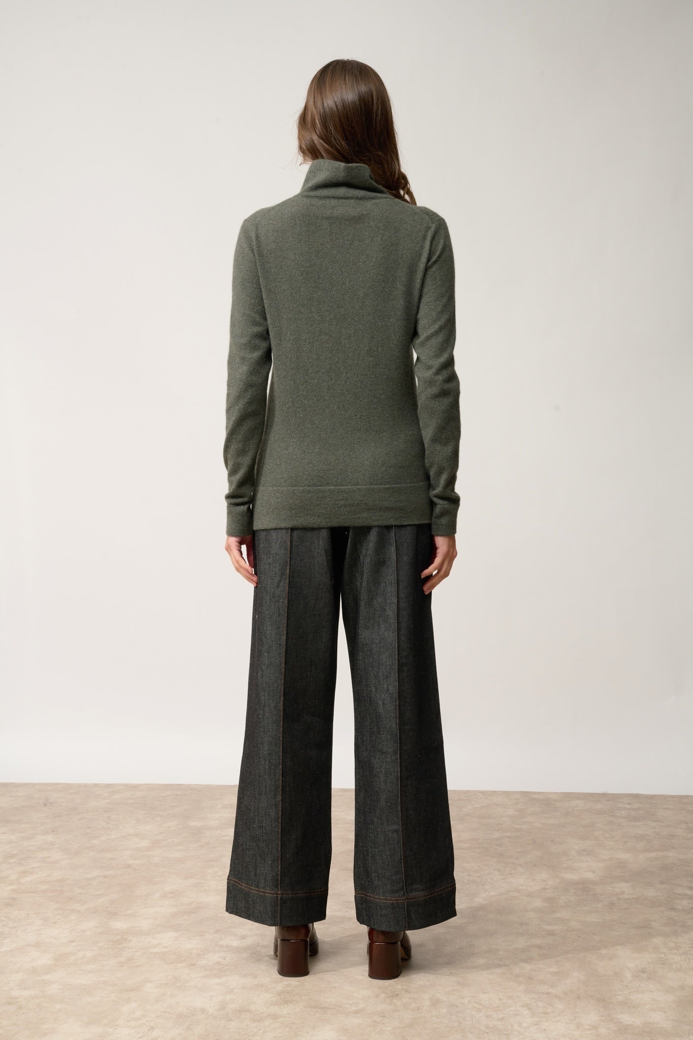 AMBRE high neck sweater khaki mottled