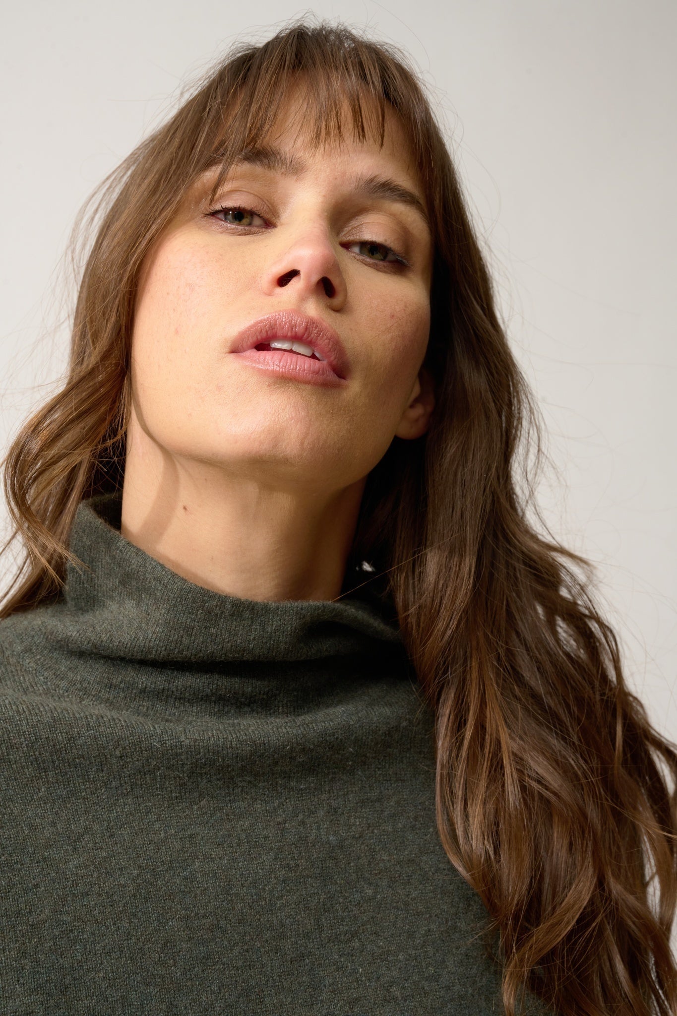 AMBRE high neck sweater khaki mottled