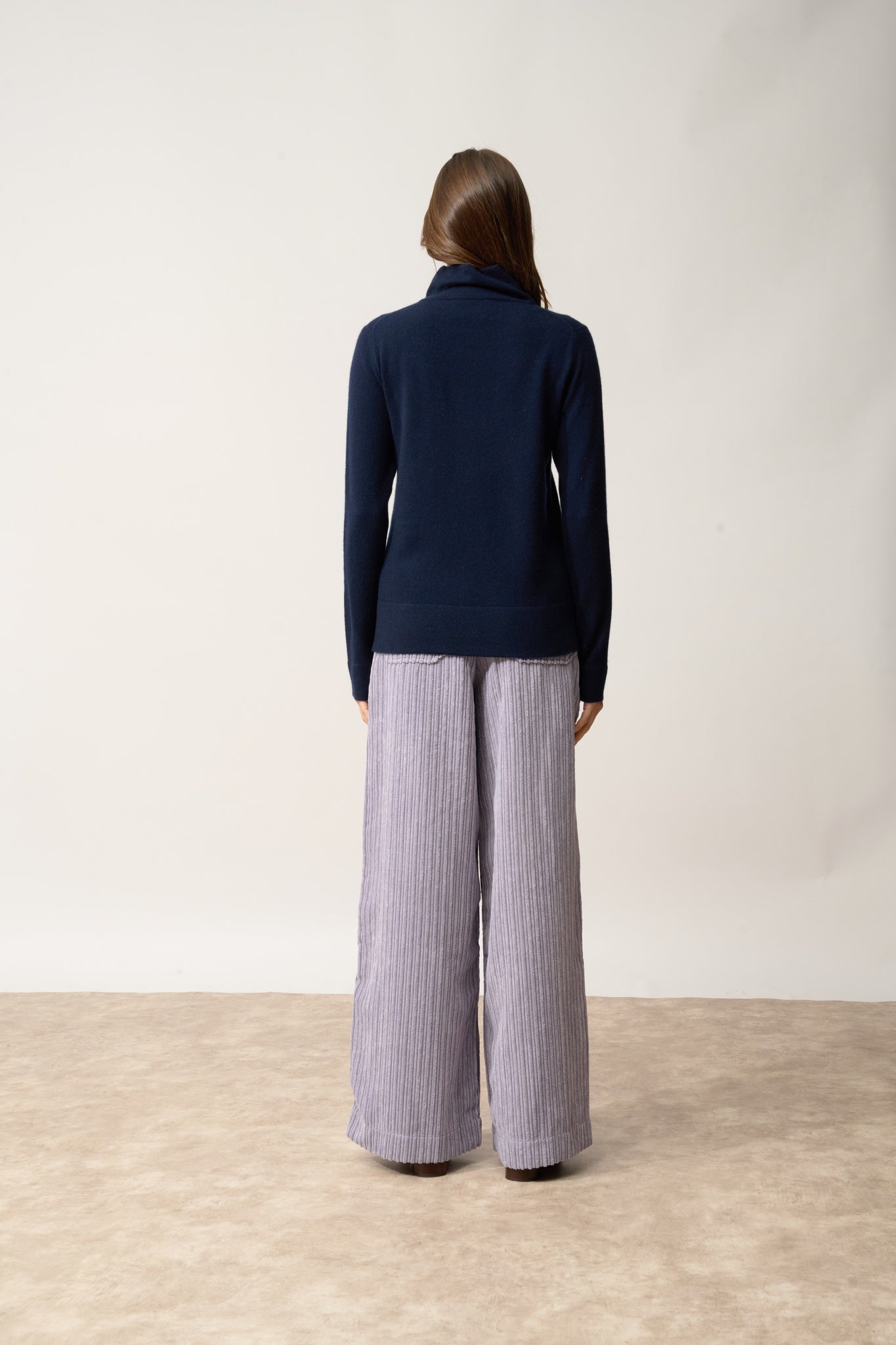 AMBRE pull col montant navy