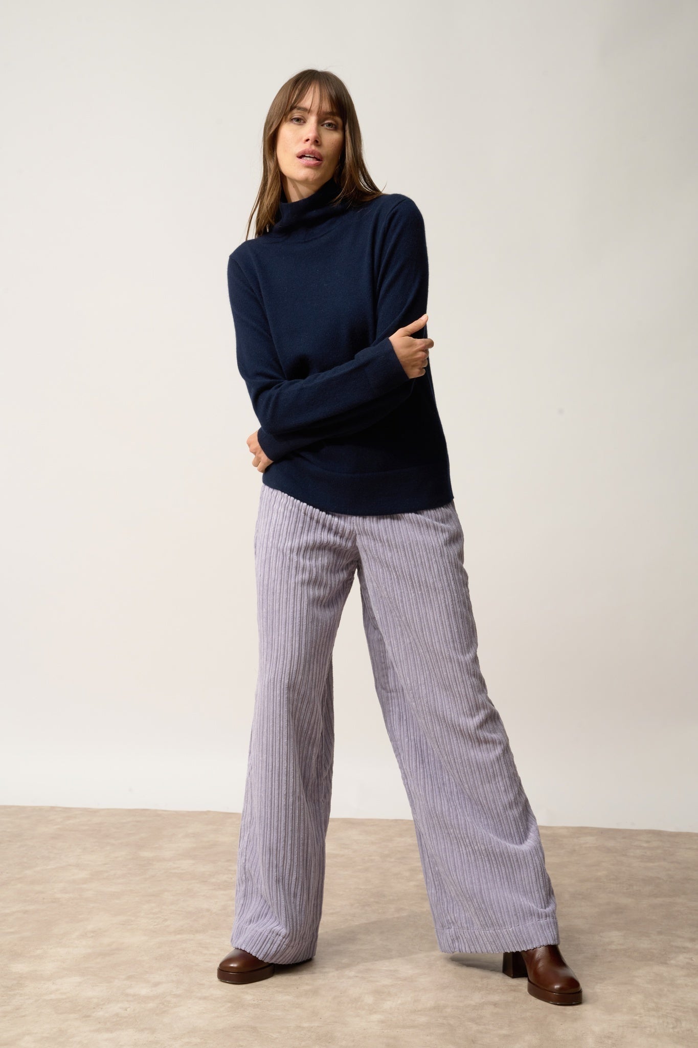 AMBRE high neck sweater navy