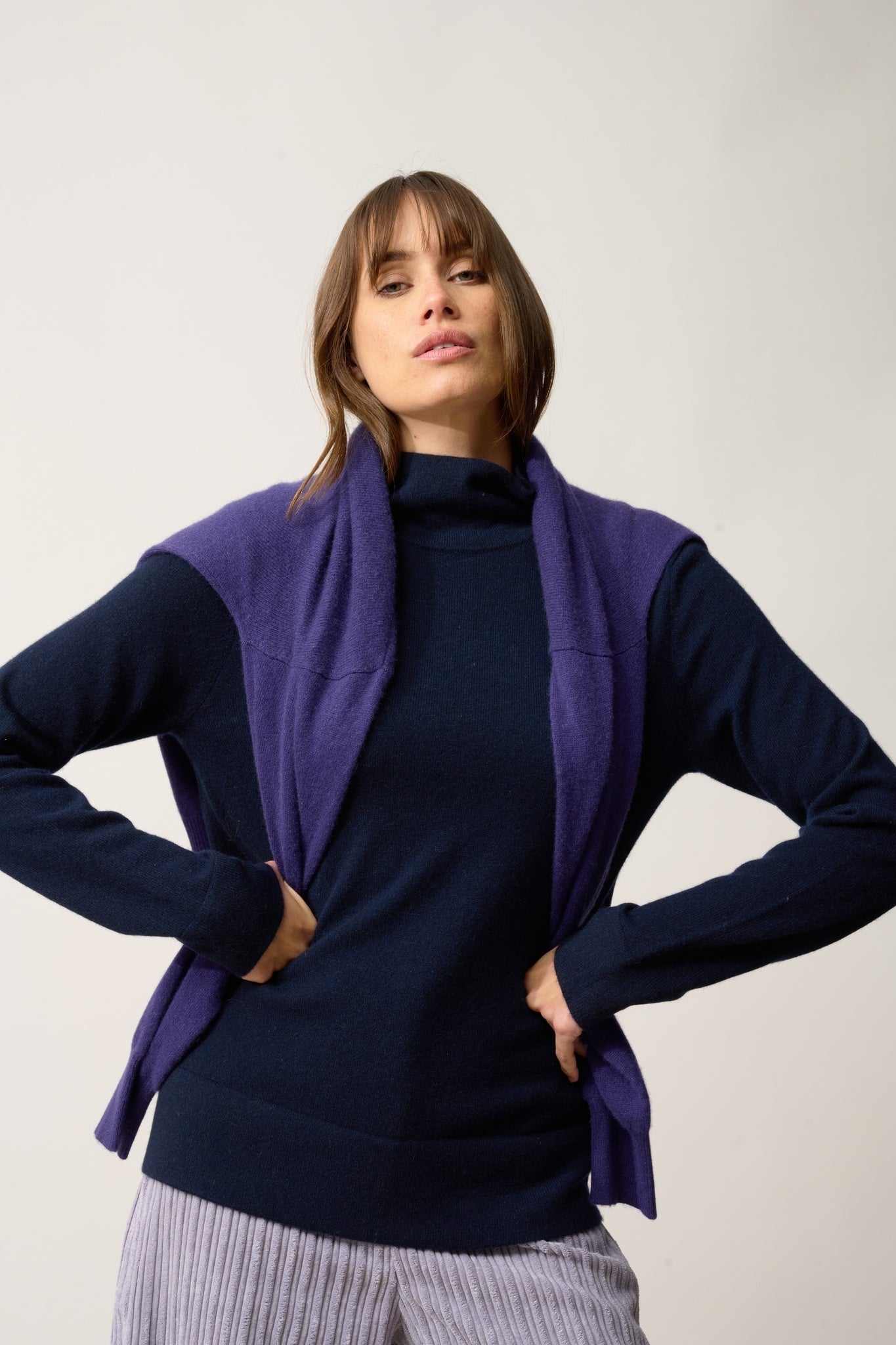 AMBRE high neck sweater navy