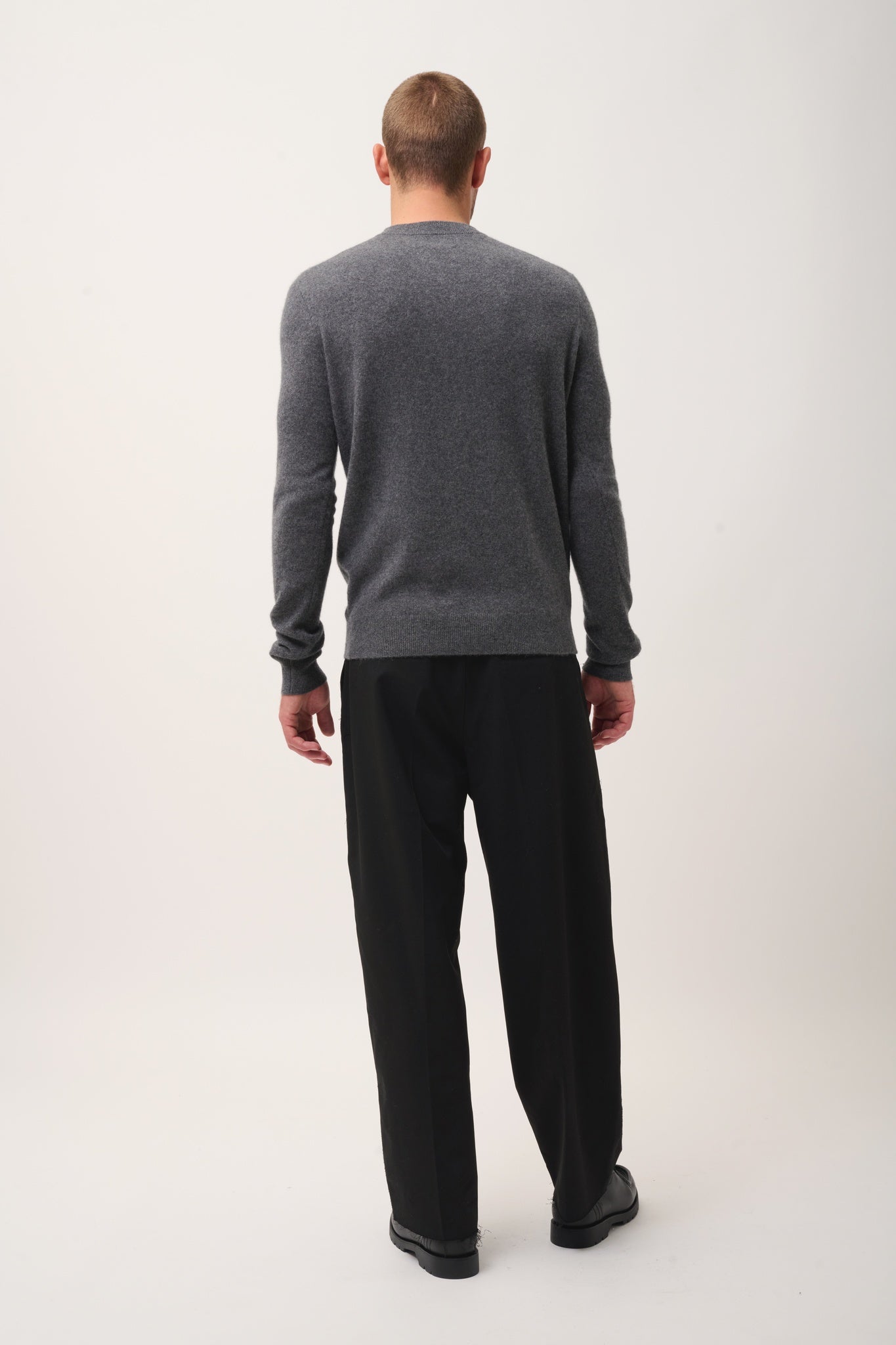 ANAIS cardigan col rond anthracite chiné