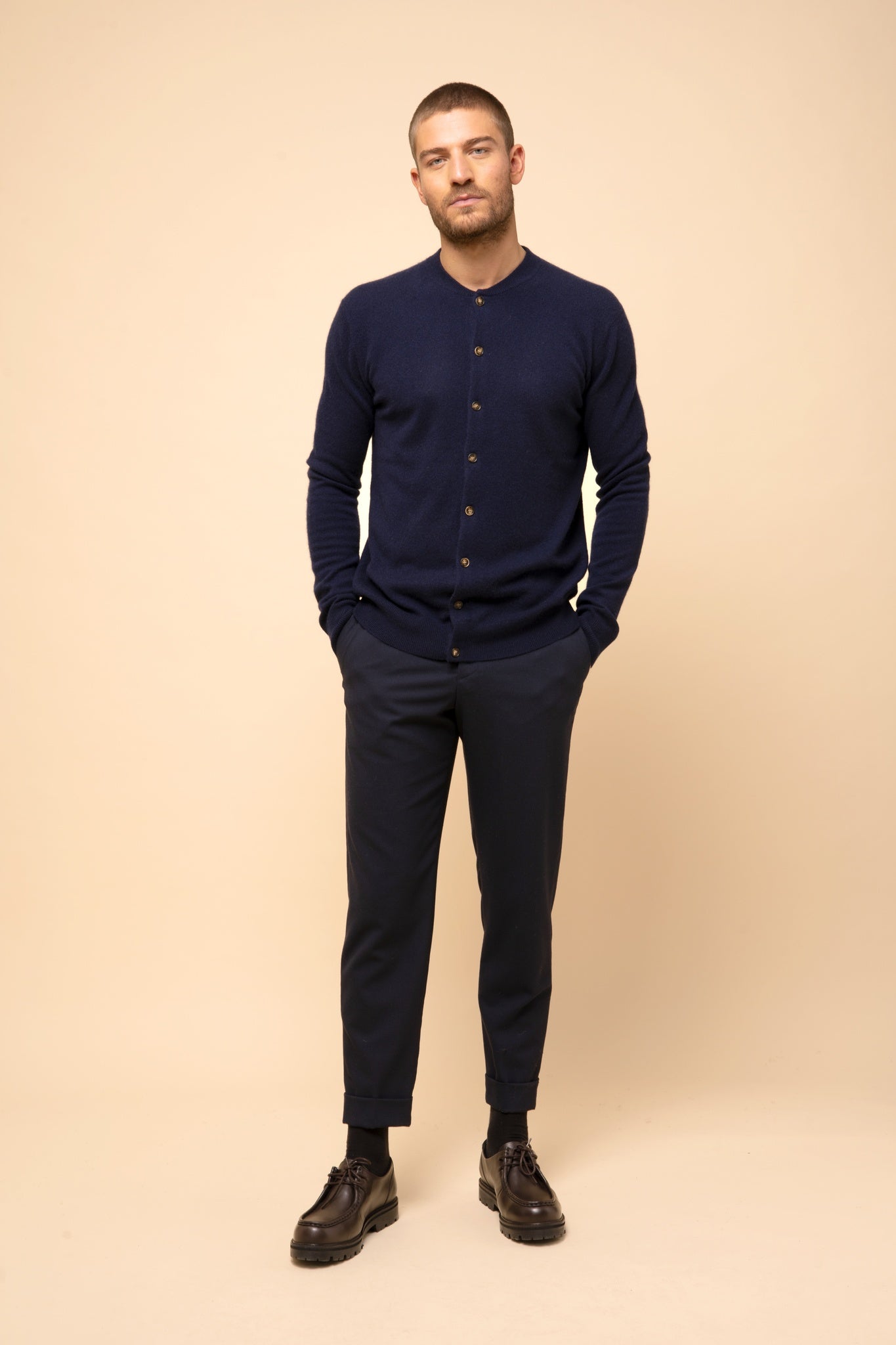 ANAIS cardigan col rond navy