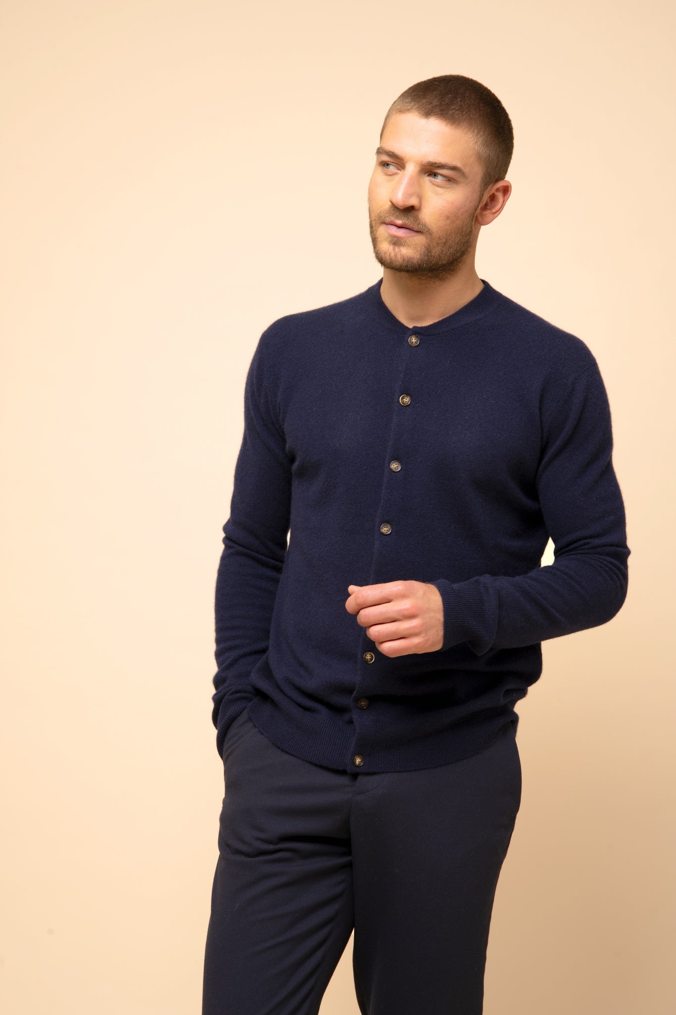 ANAIS cardigan col rond navy