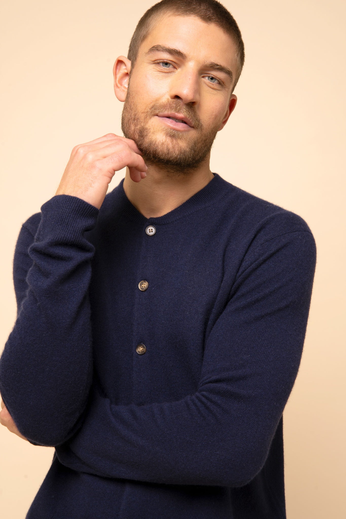 ANAIS cardigan col rond navy