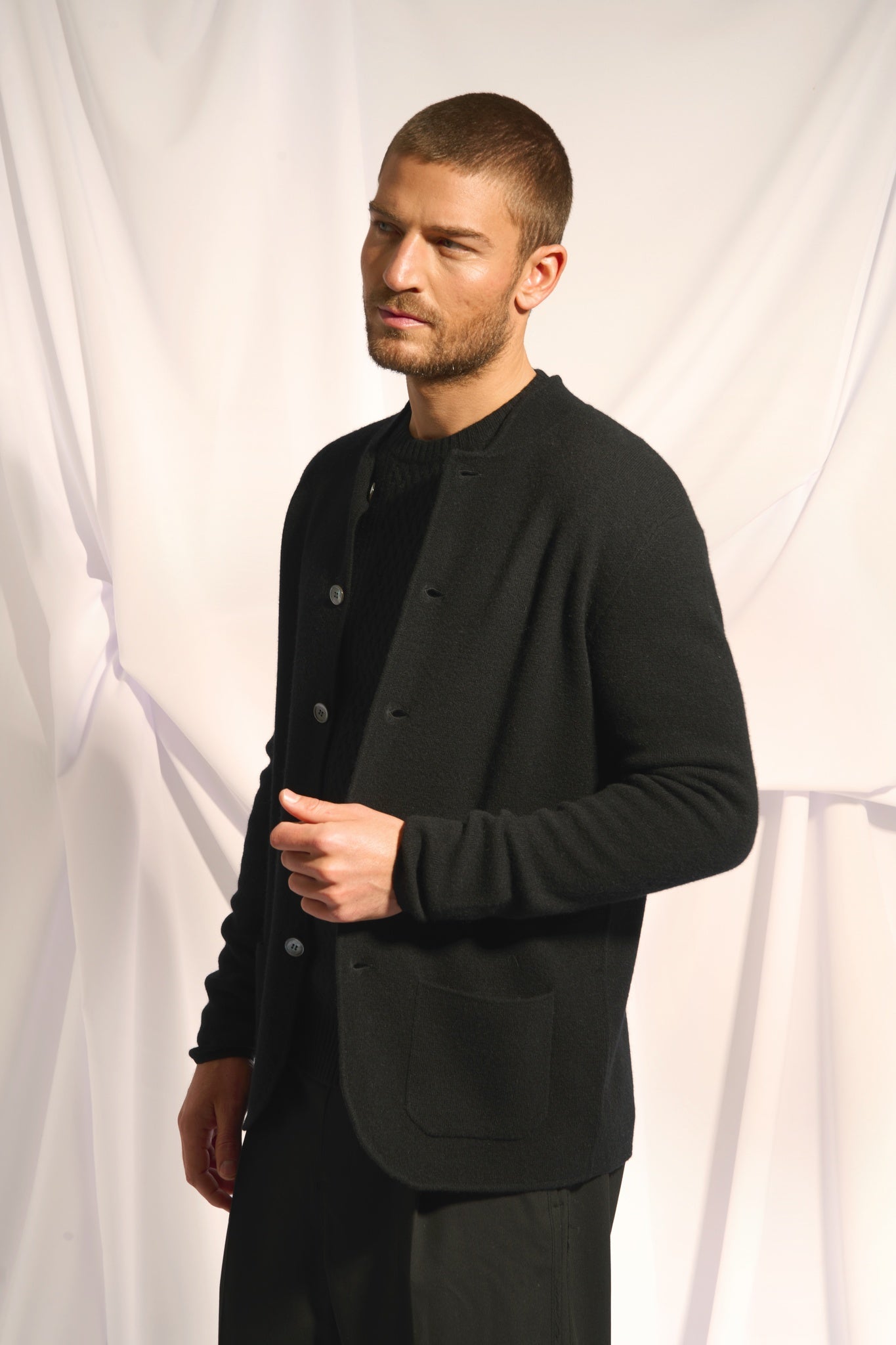 ANNA black mao collar jacket