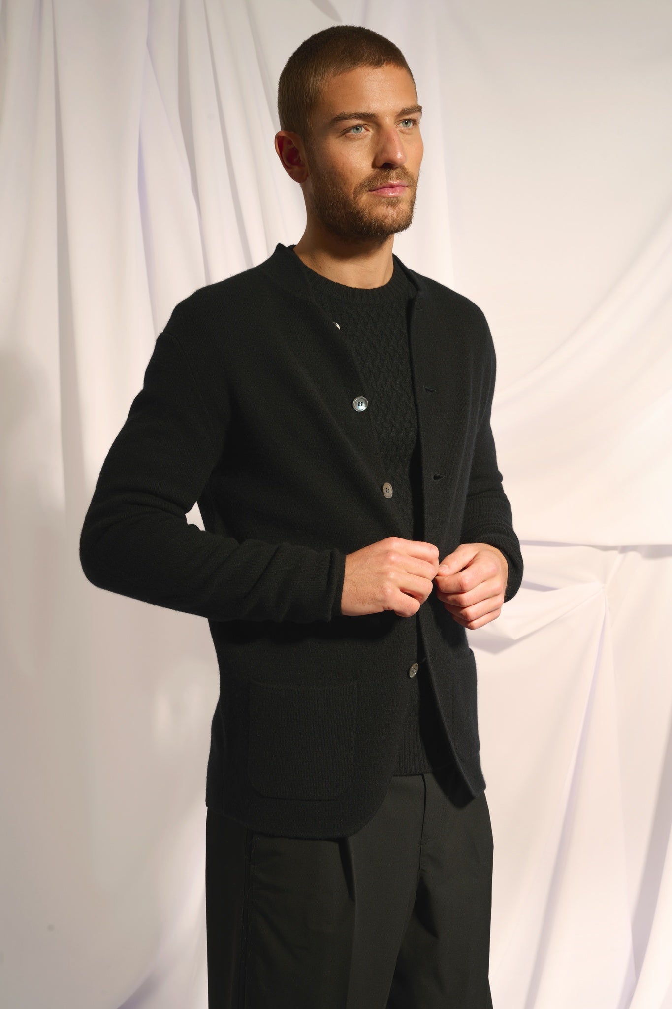 ANNA veste col mao noir