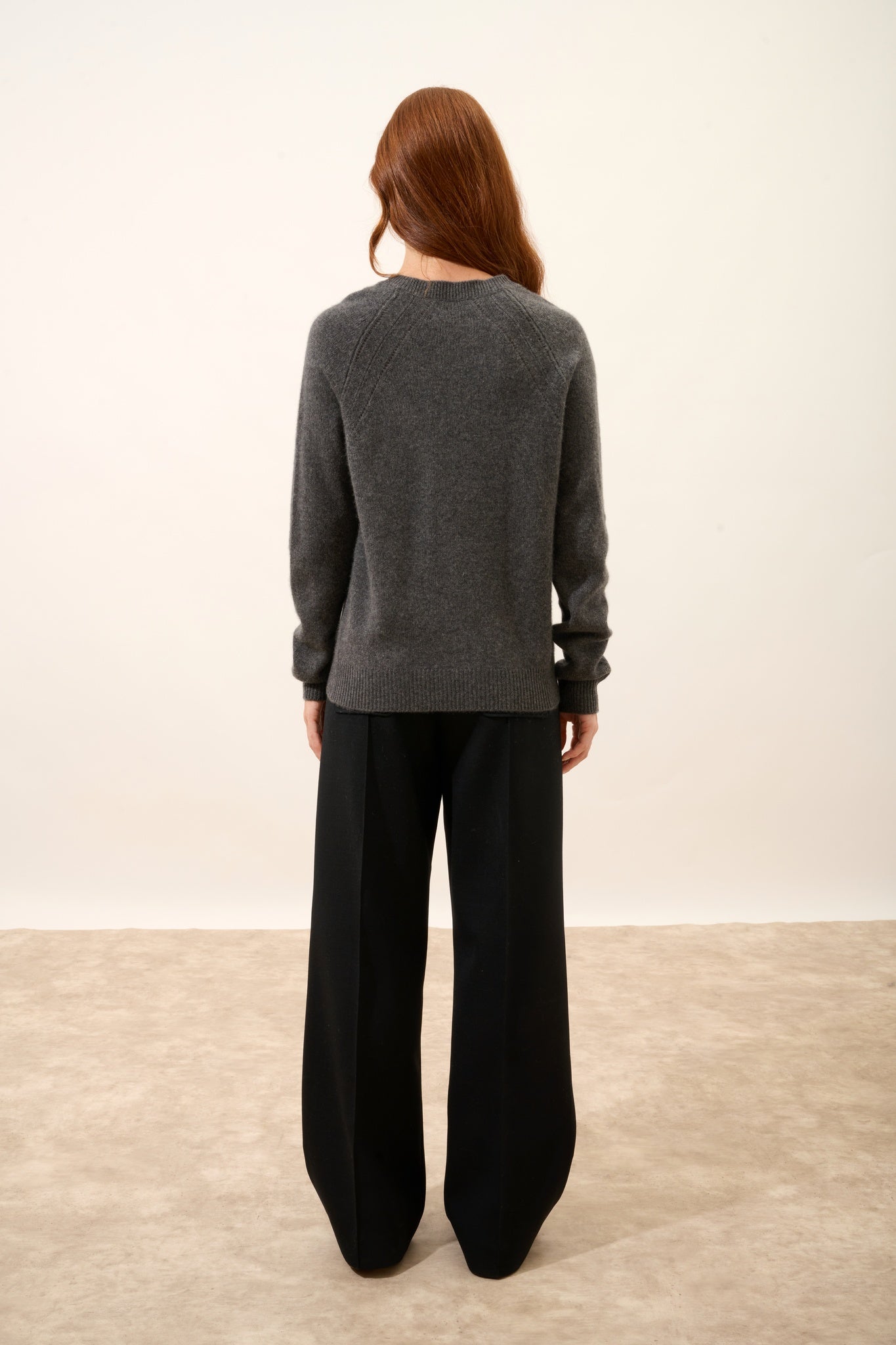 AREQUIPA pull col rond anthracite chiné