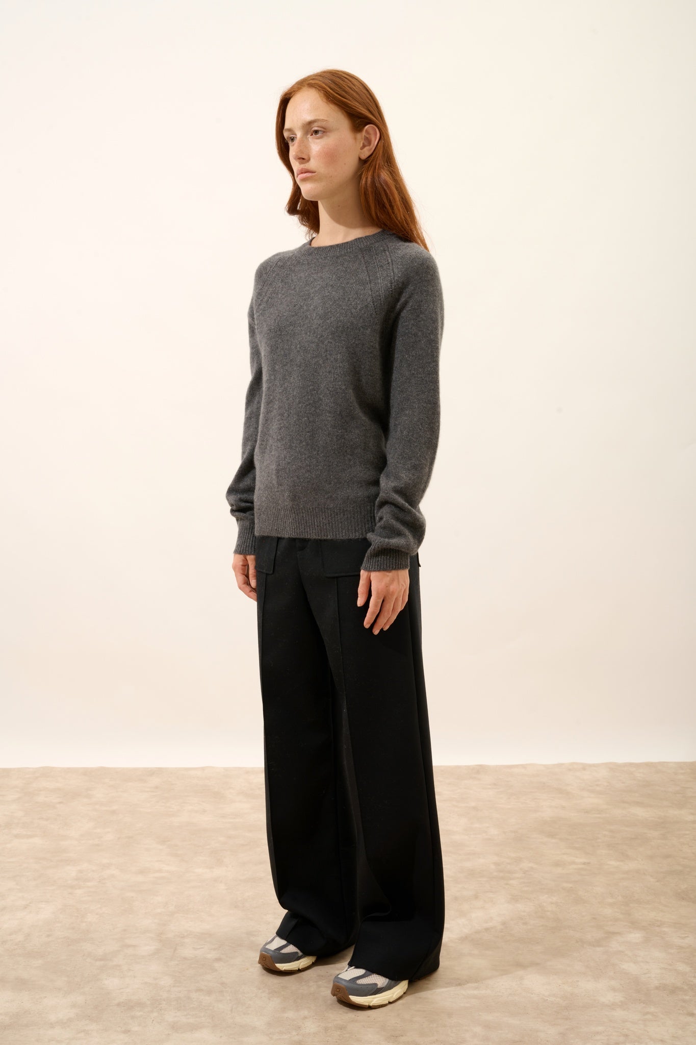 AREQUIPA pull col rond anthracite chiné