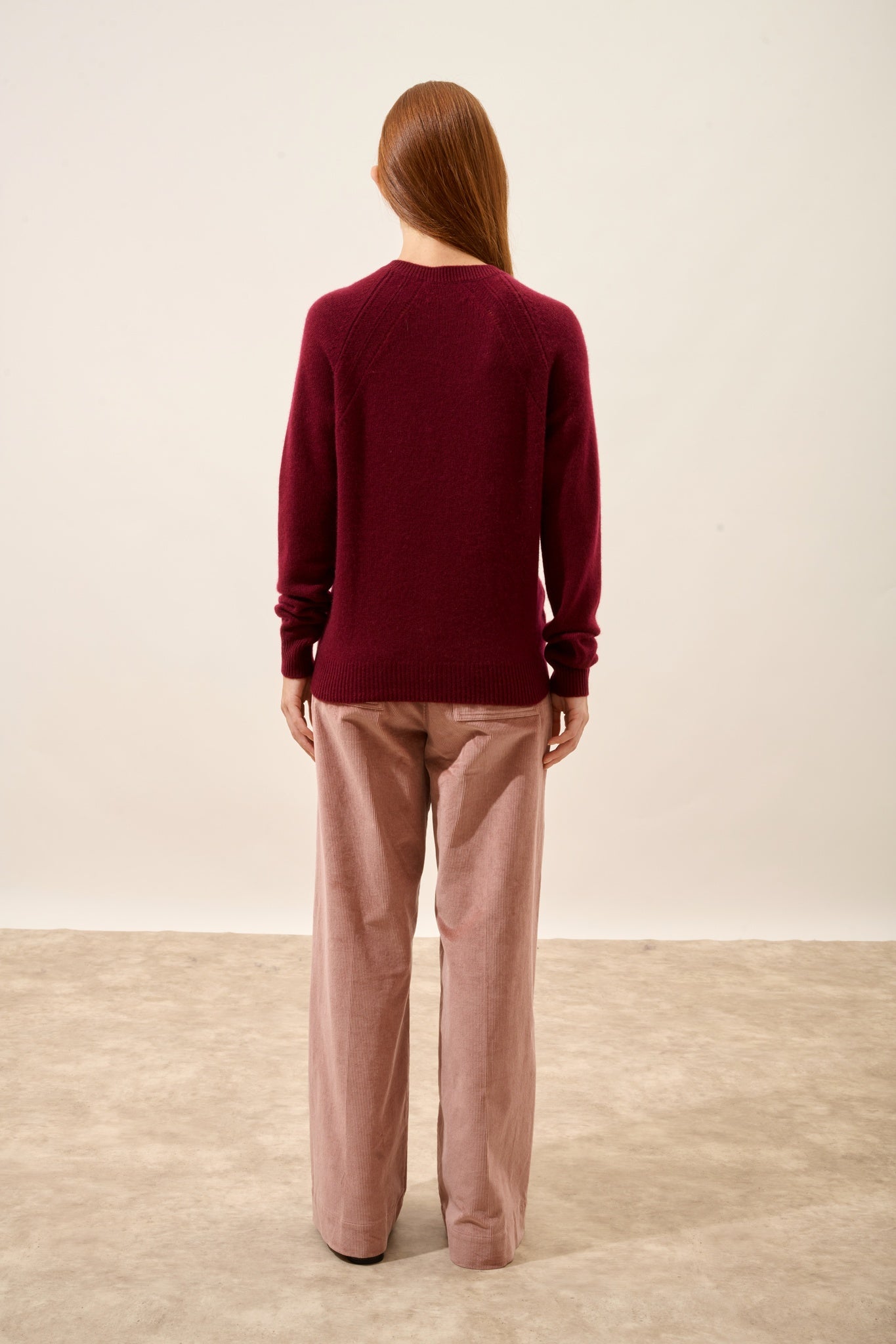 AREQUIPA pull col rond bordeaux