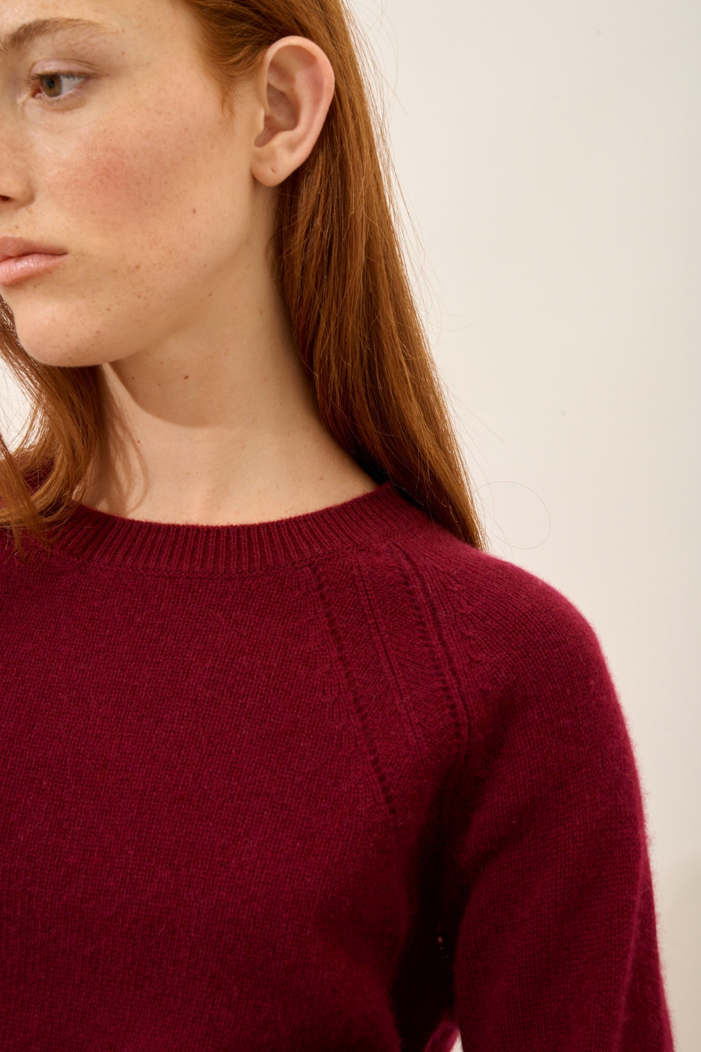 AREQUIPA pull col rond bordeaux