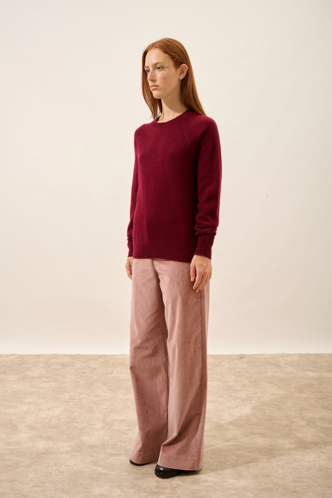 AREQUIPA pull col rond bordeaux