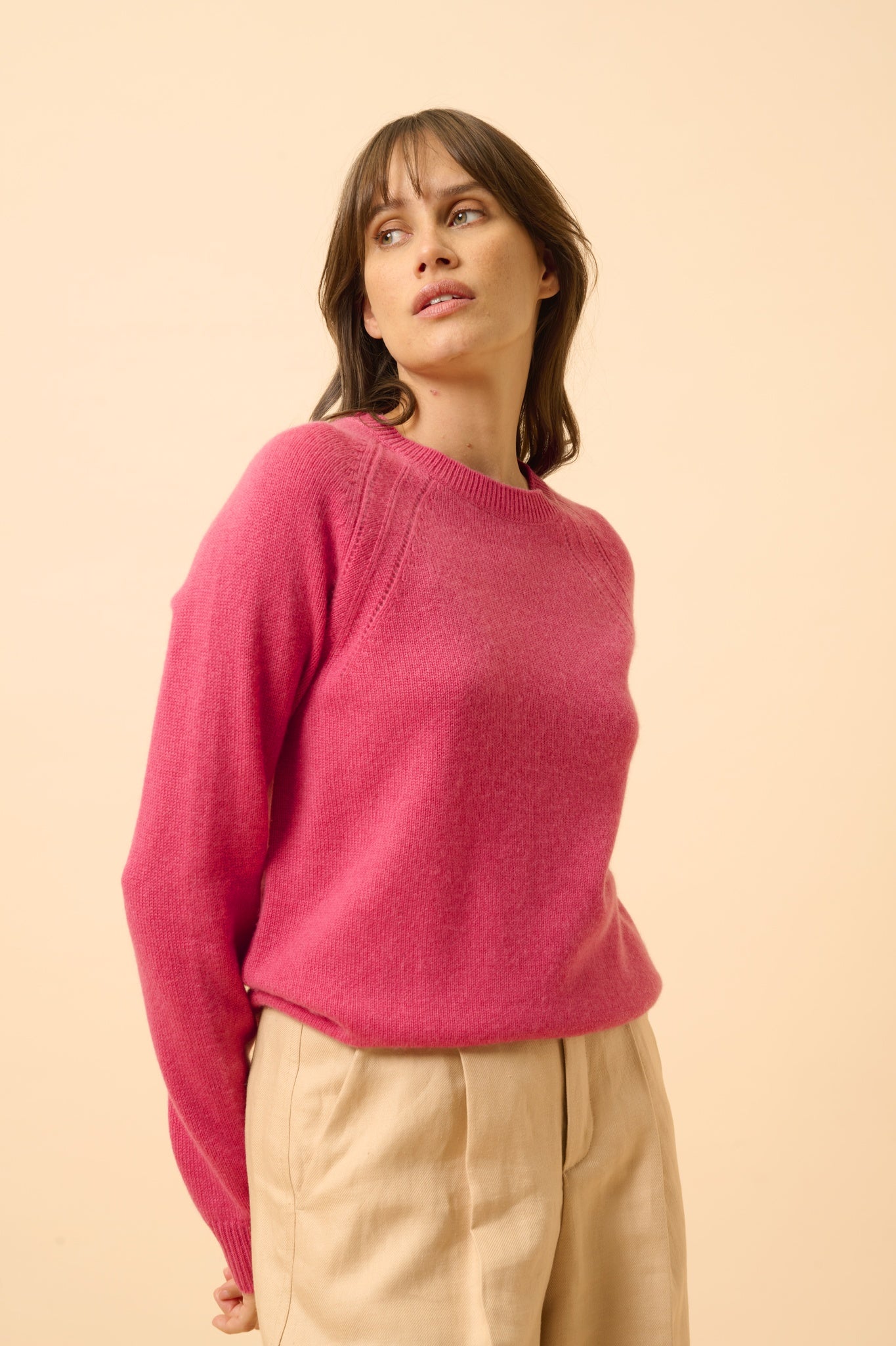 AREQUIPA pull col rond fraise