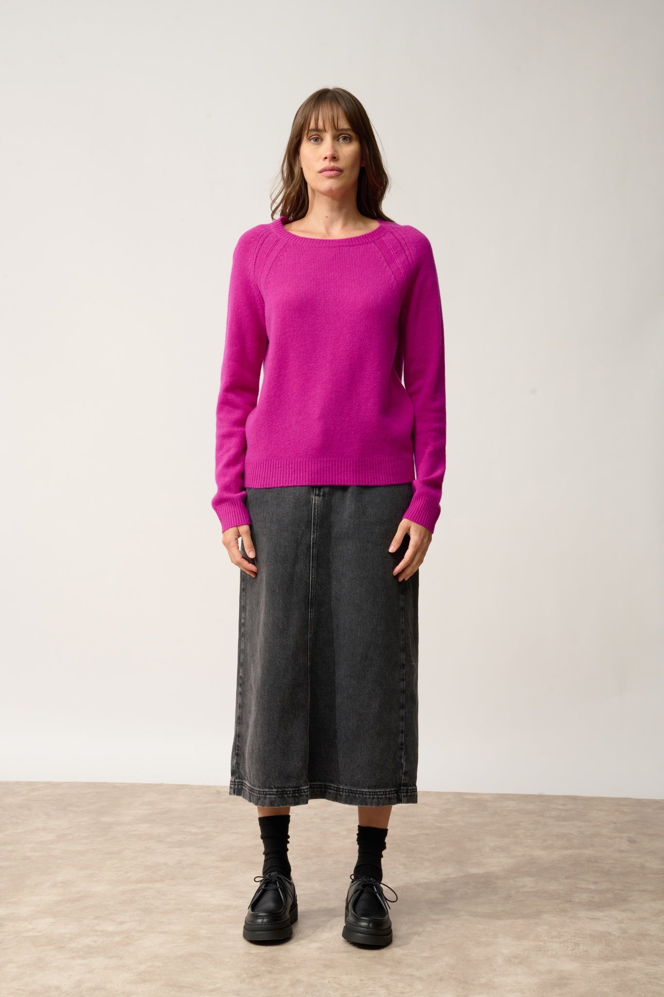 AREQUIPA pull col rond violine