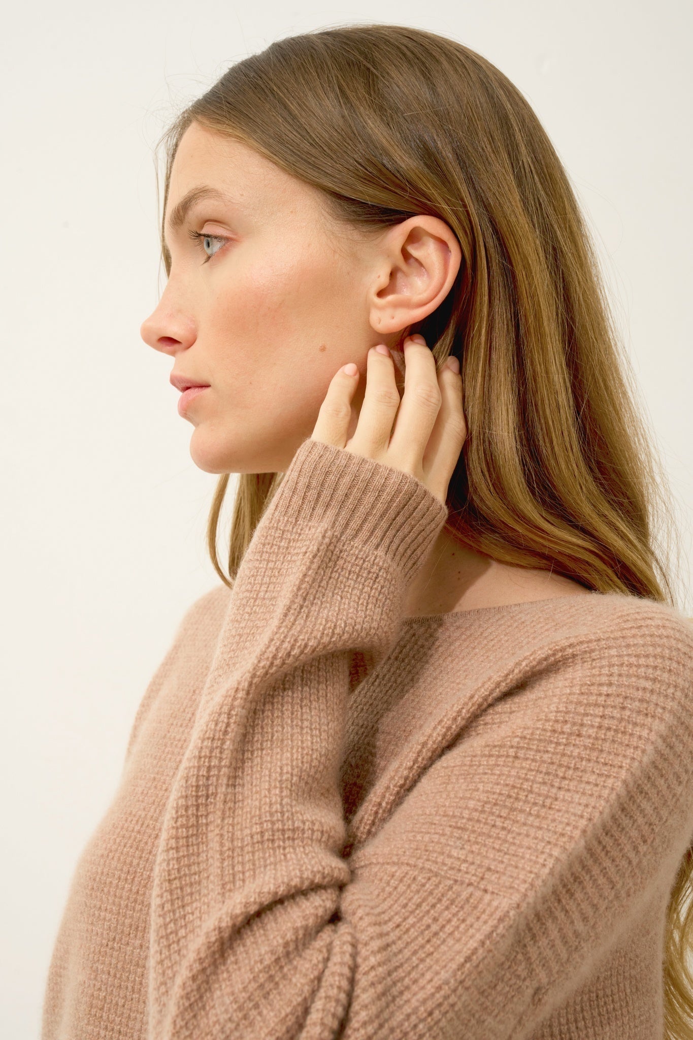 ARIANA pull col bateau camel chiné