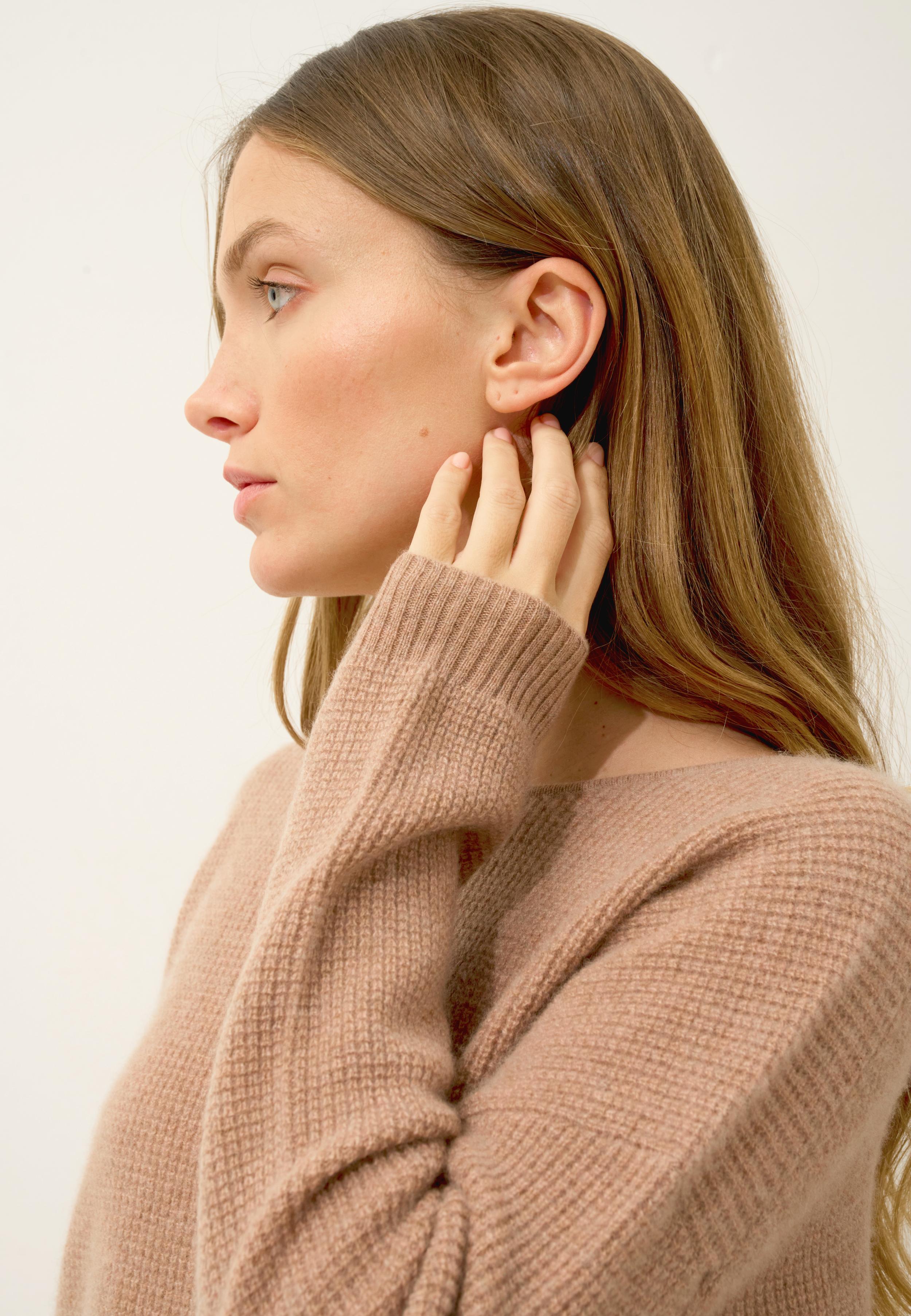 ARIANA boat-neck sweater camel mottled
