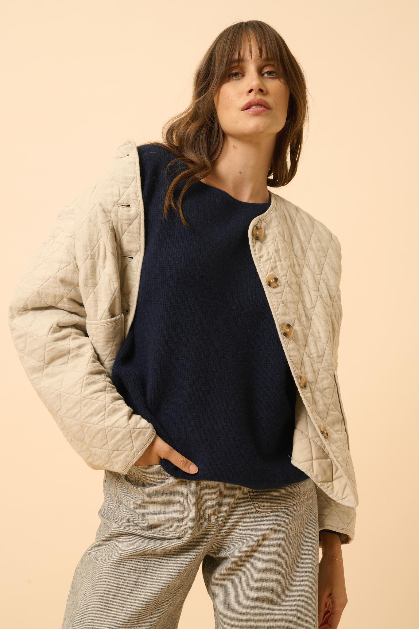 ARIANA pull col bateau navy