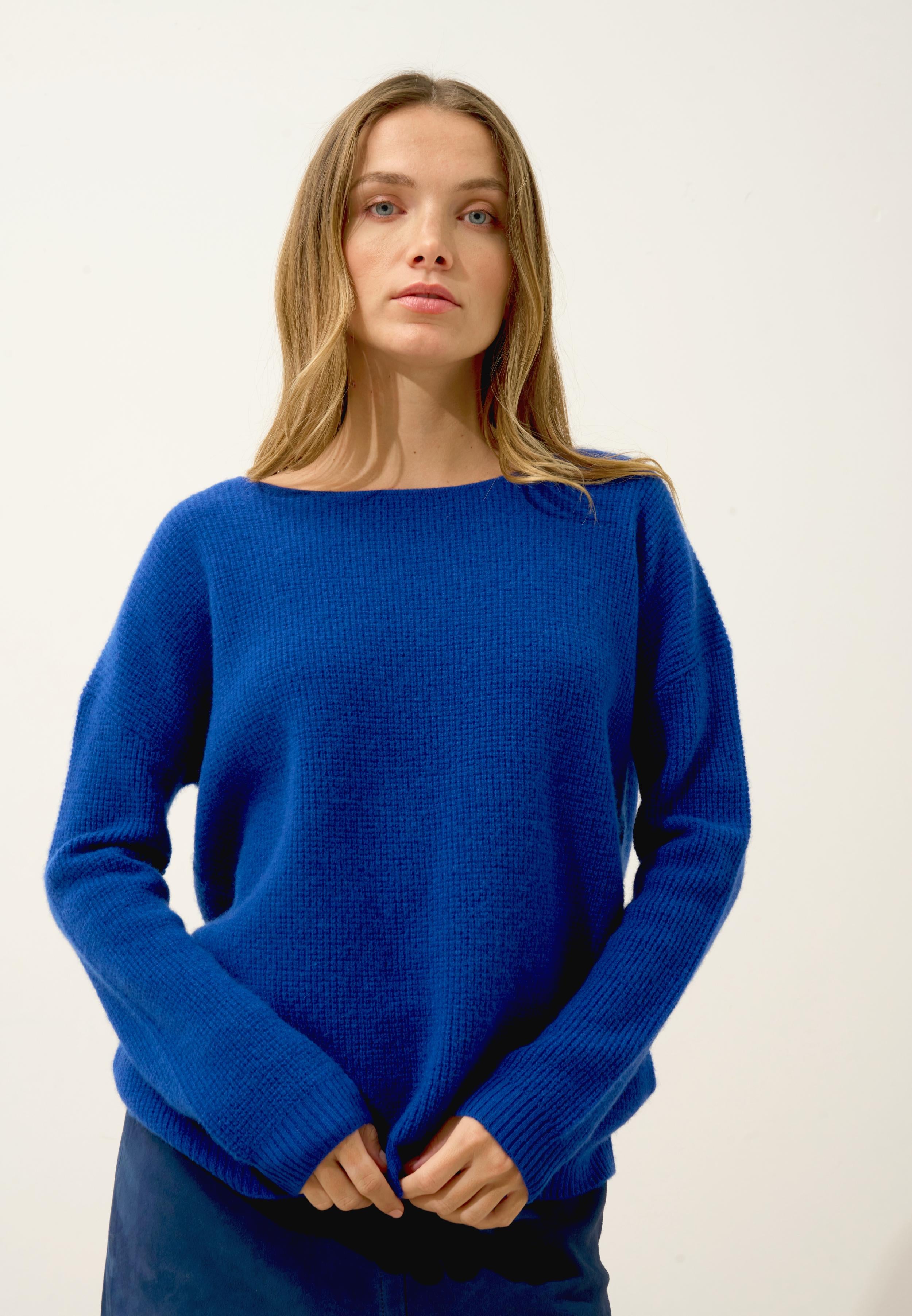 ARIANA ultramarine boat-neck sweater