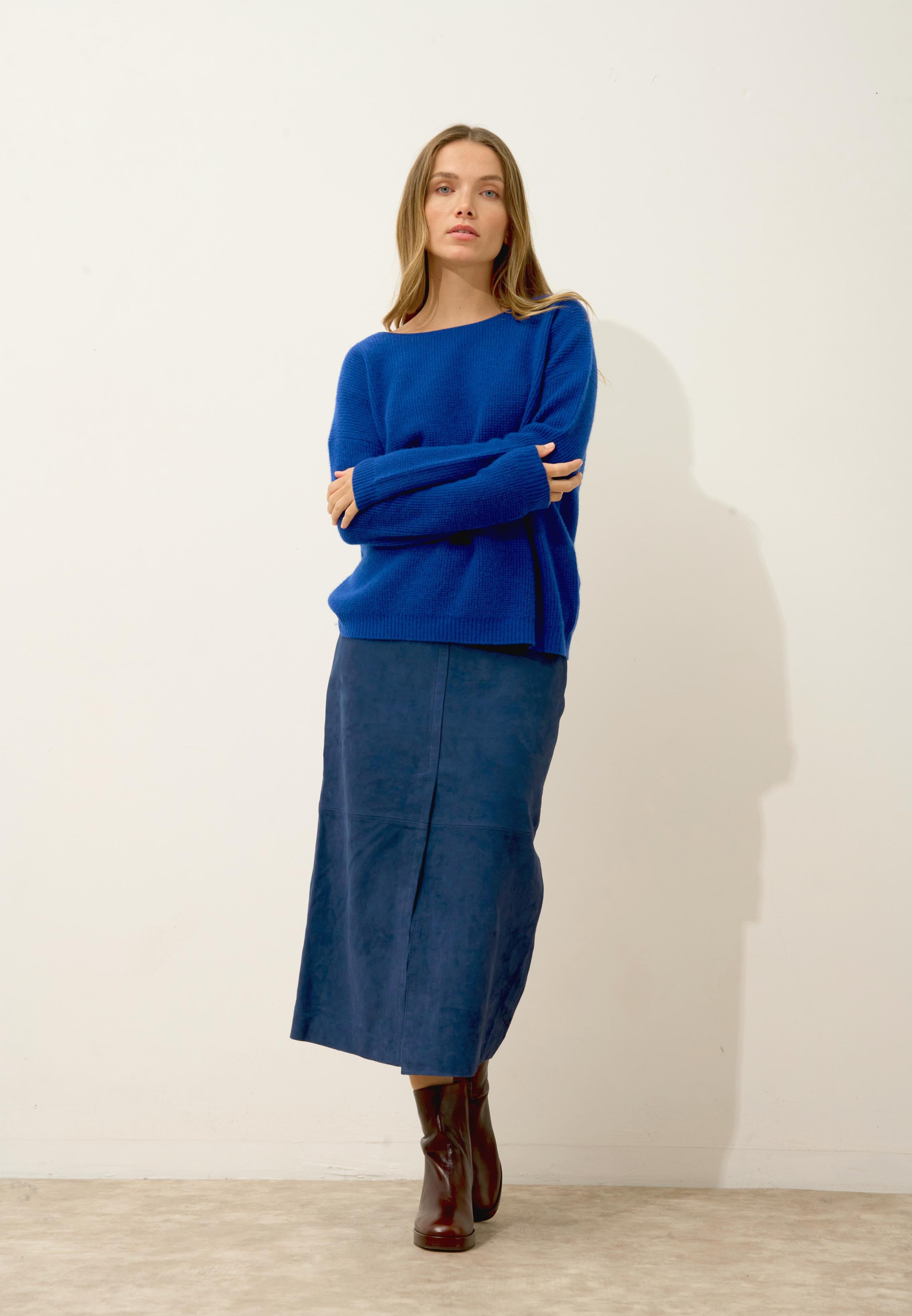 ARIANA ultramarine boat-neck sweater