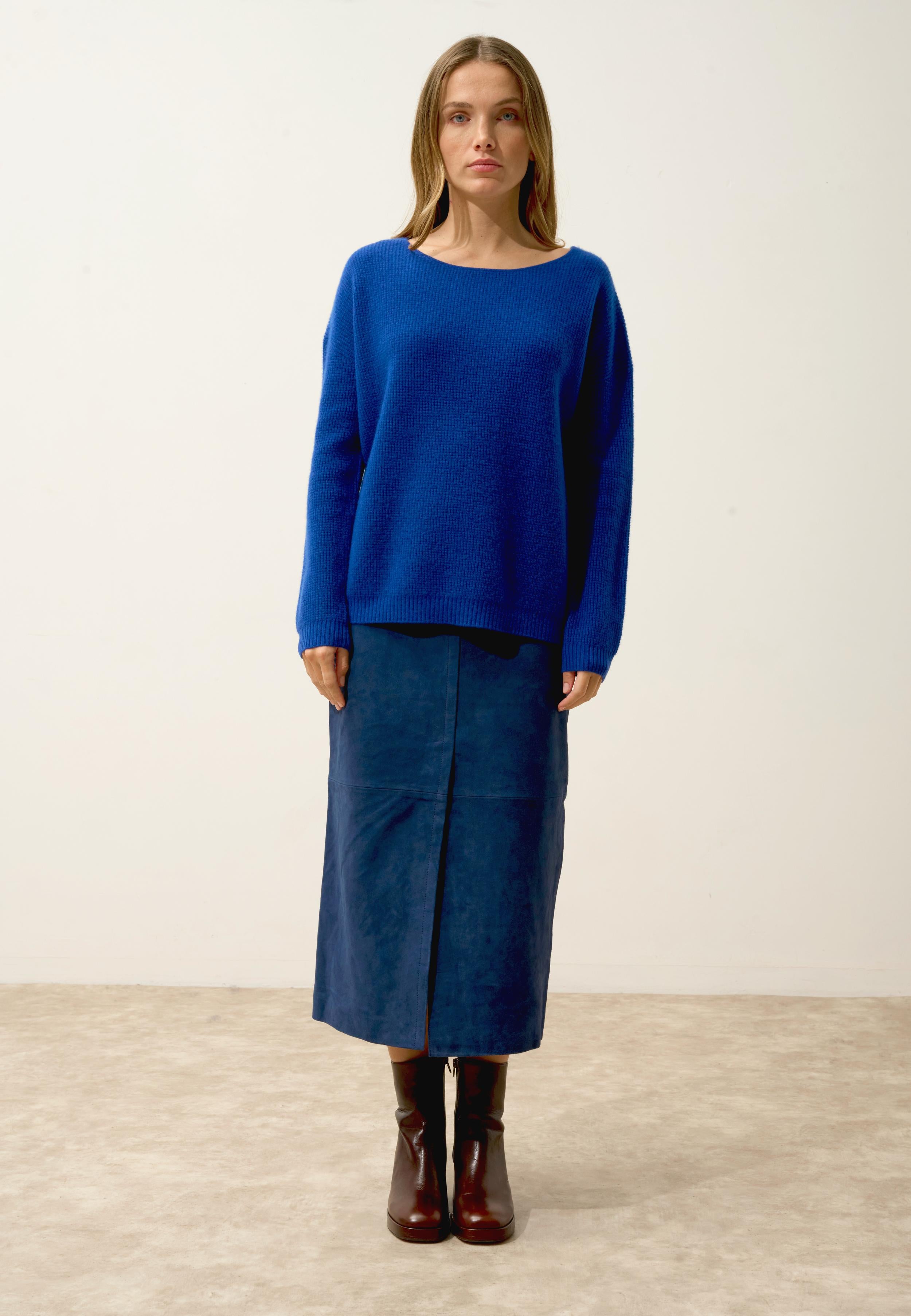 ARIANA ultramarine boat-neck sweater