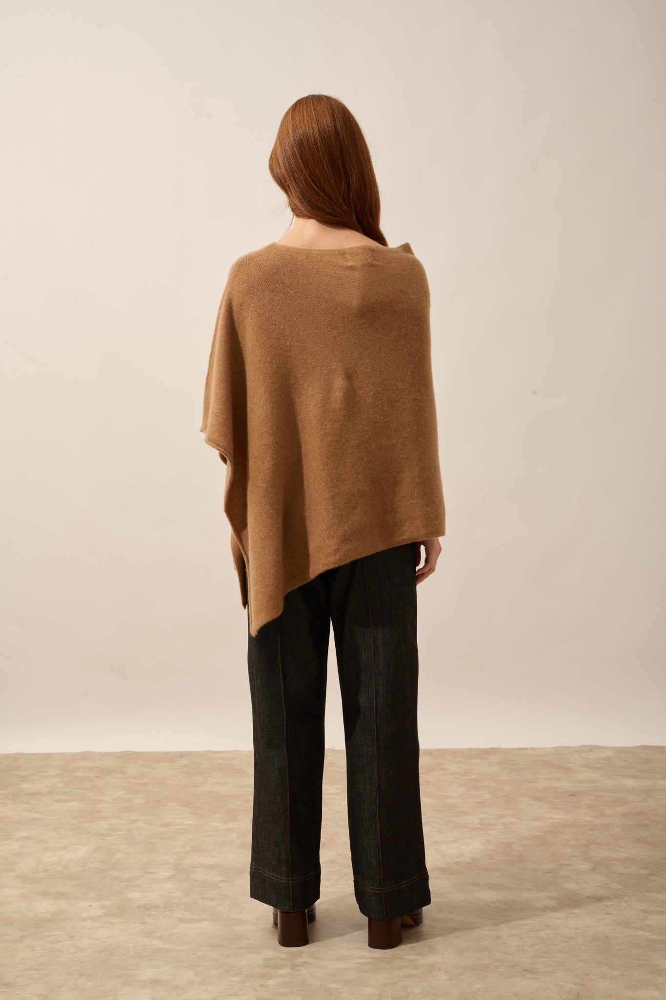 ASHLEY poncho 4 fils noisette