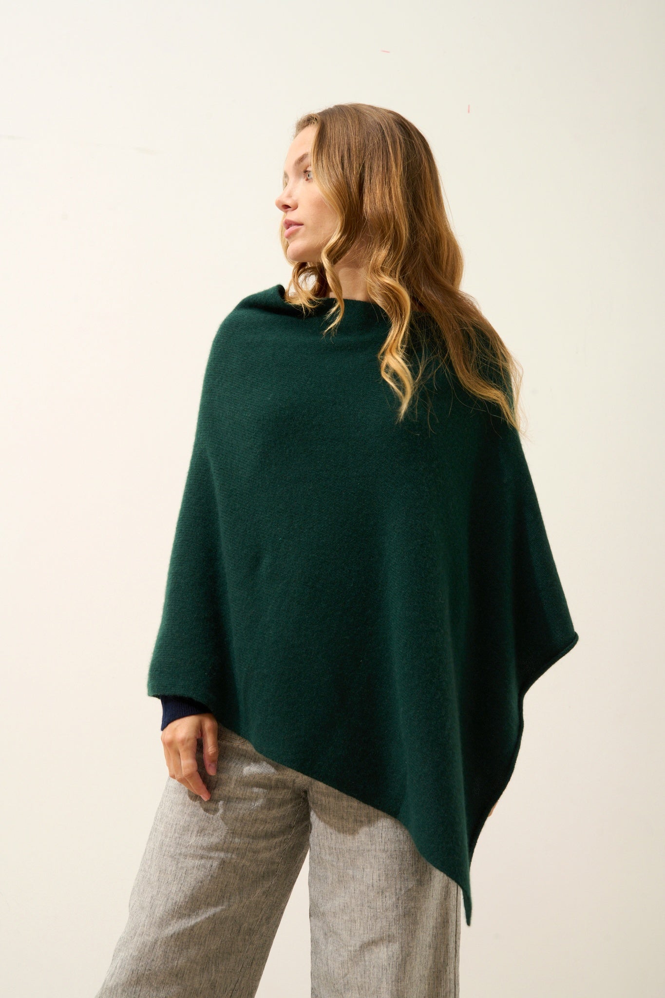 ASHLEY poncho col bateau cyprès