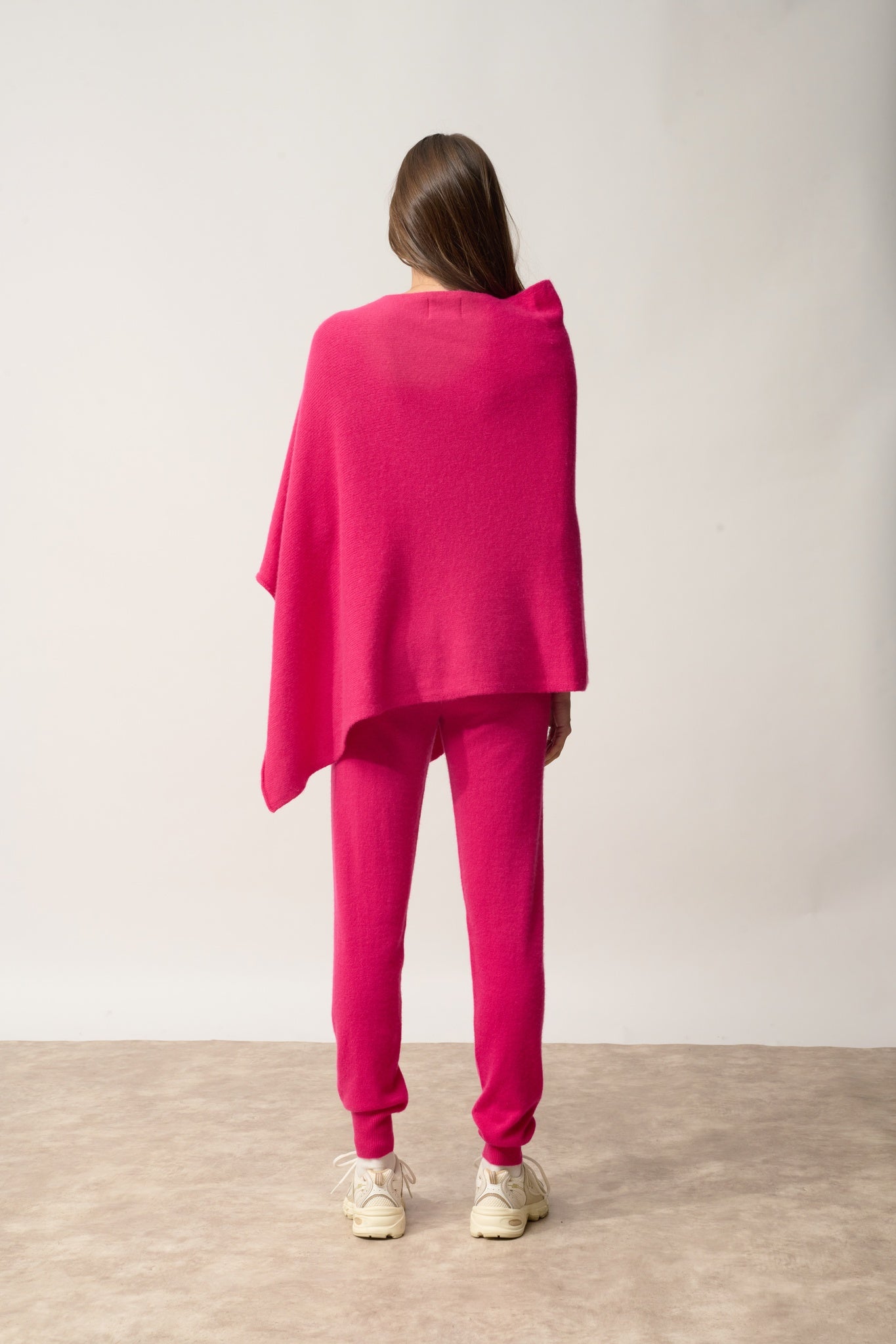 ASHLEY poncho col bateau fuchsia