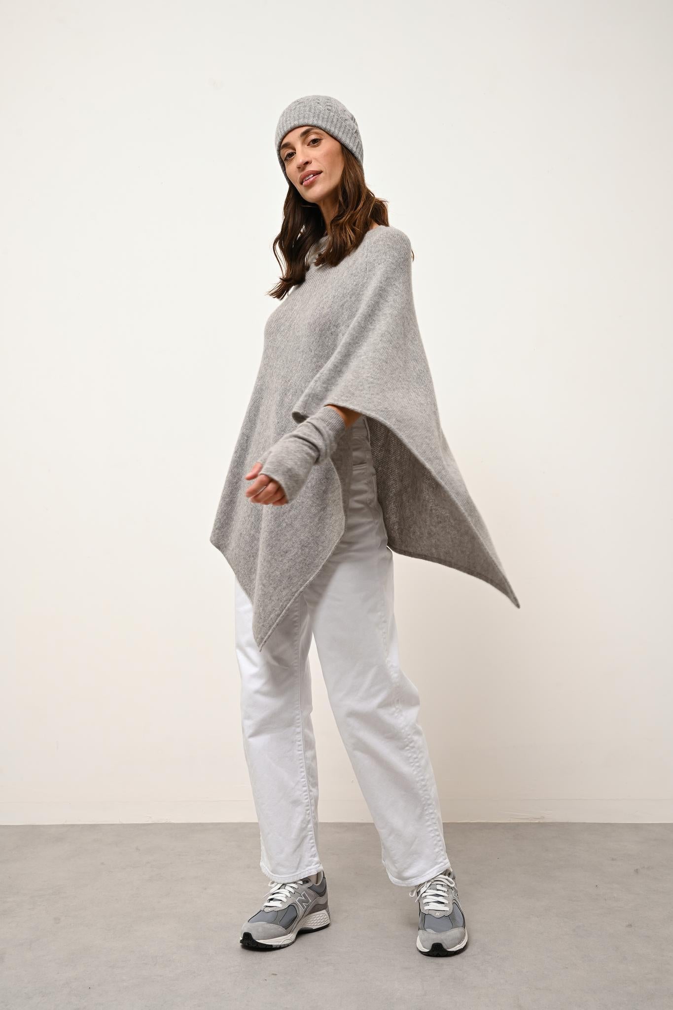 ASHLEY poncho col bateau nuage chiné