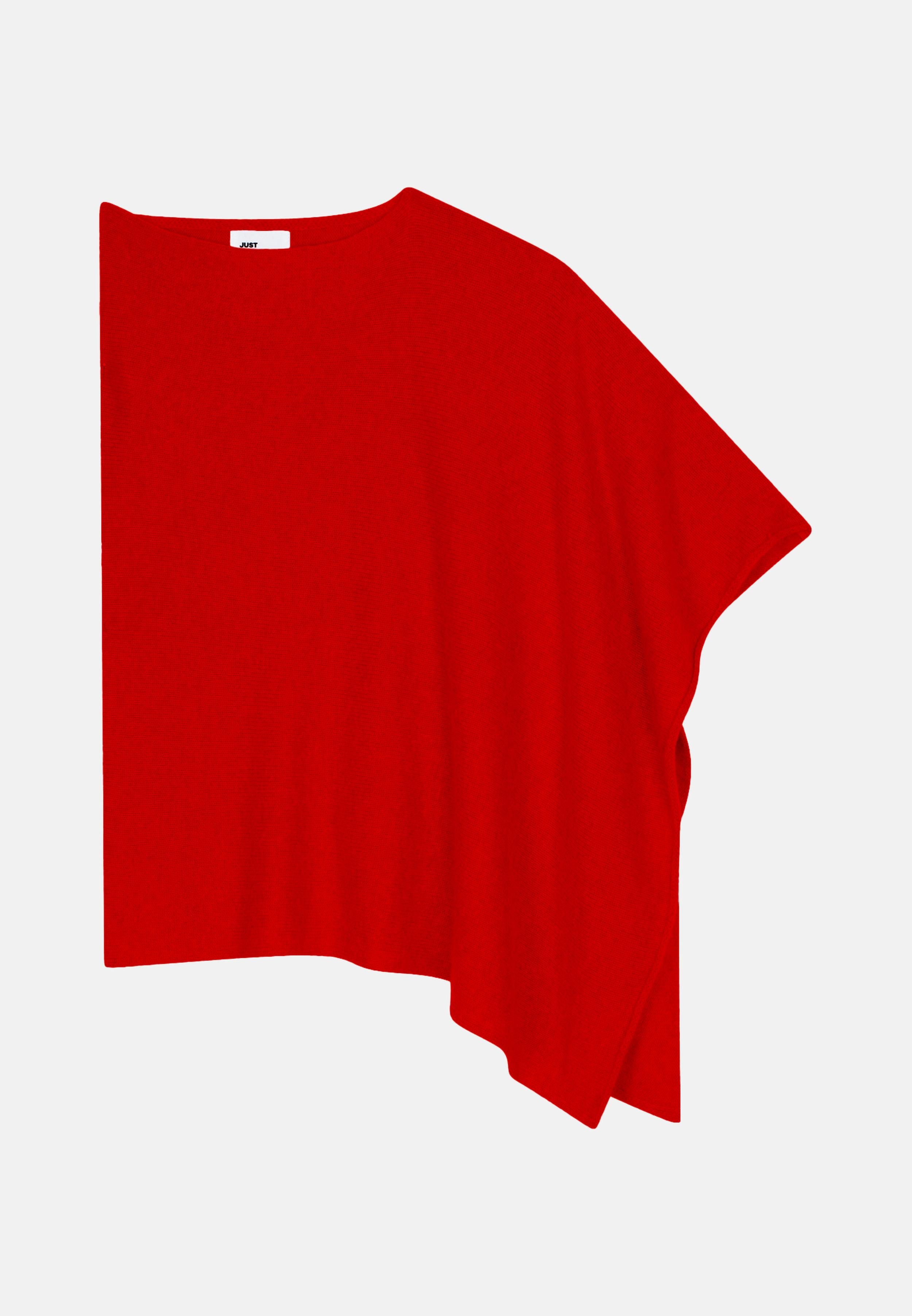 ASHLEY poncho col bateau rouge