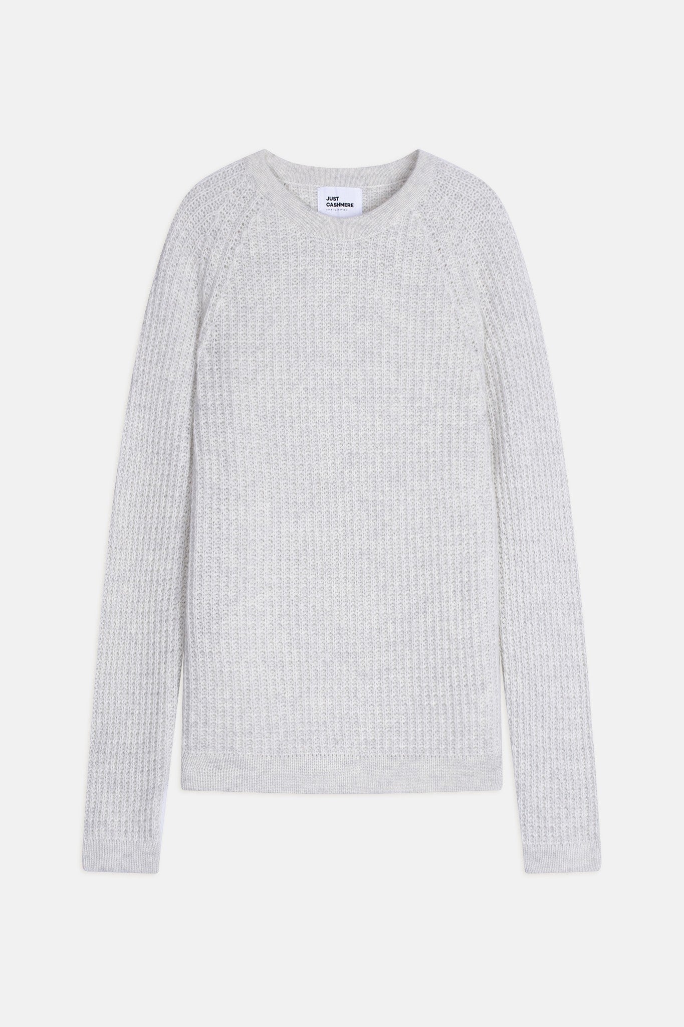 astrée pull col rond 6 fils gris perle chiné