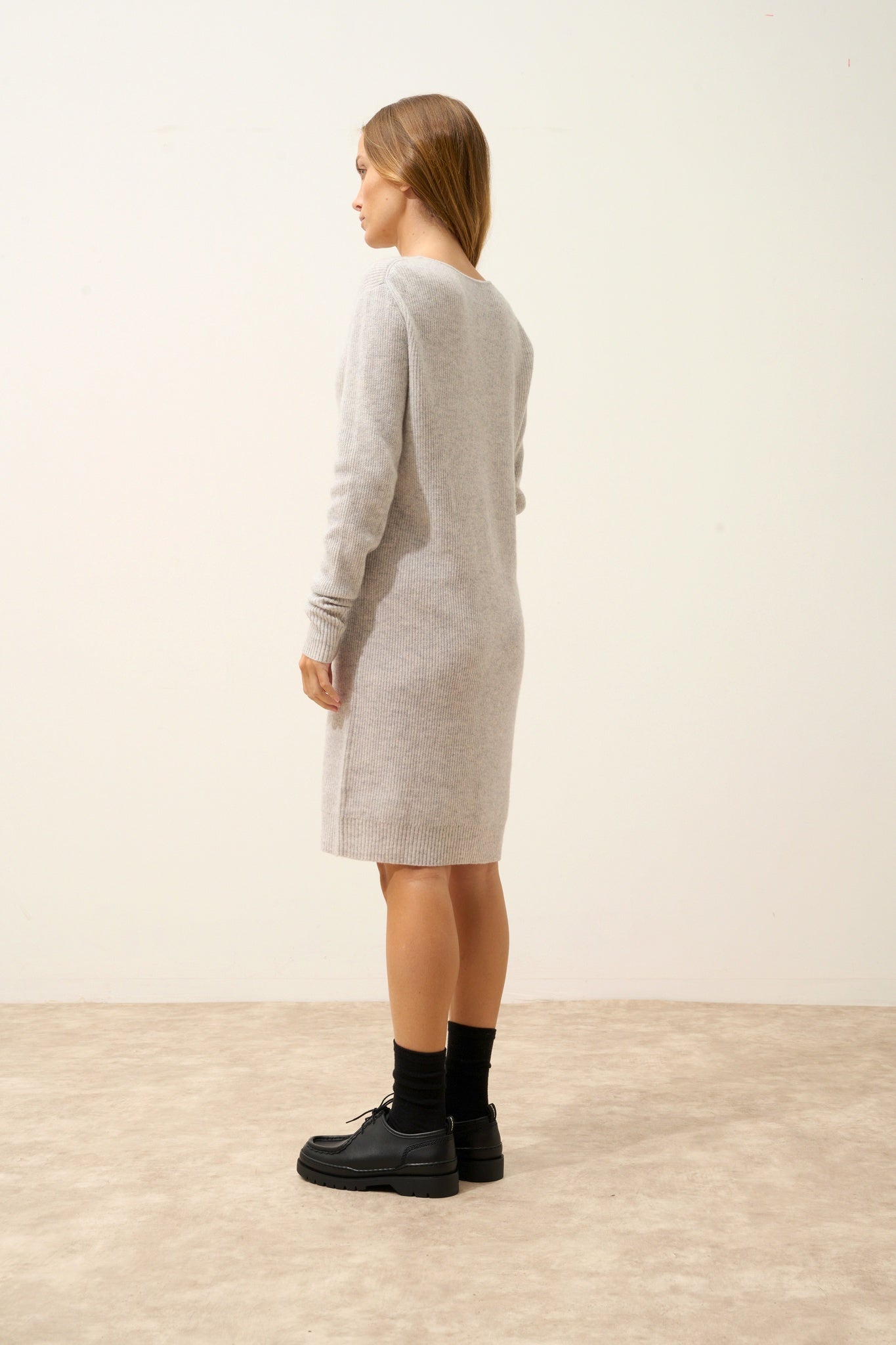 AURÉLINE robe col rond glacier chiné