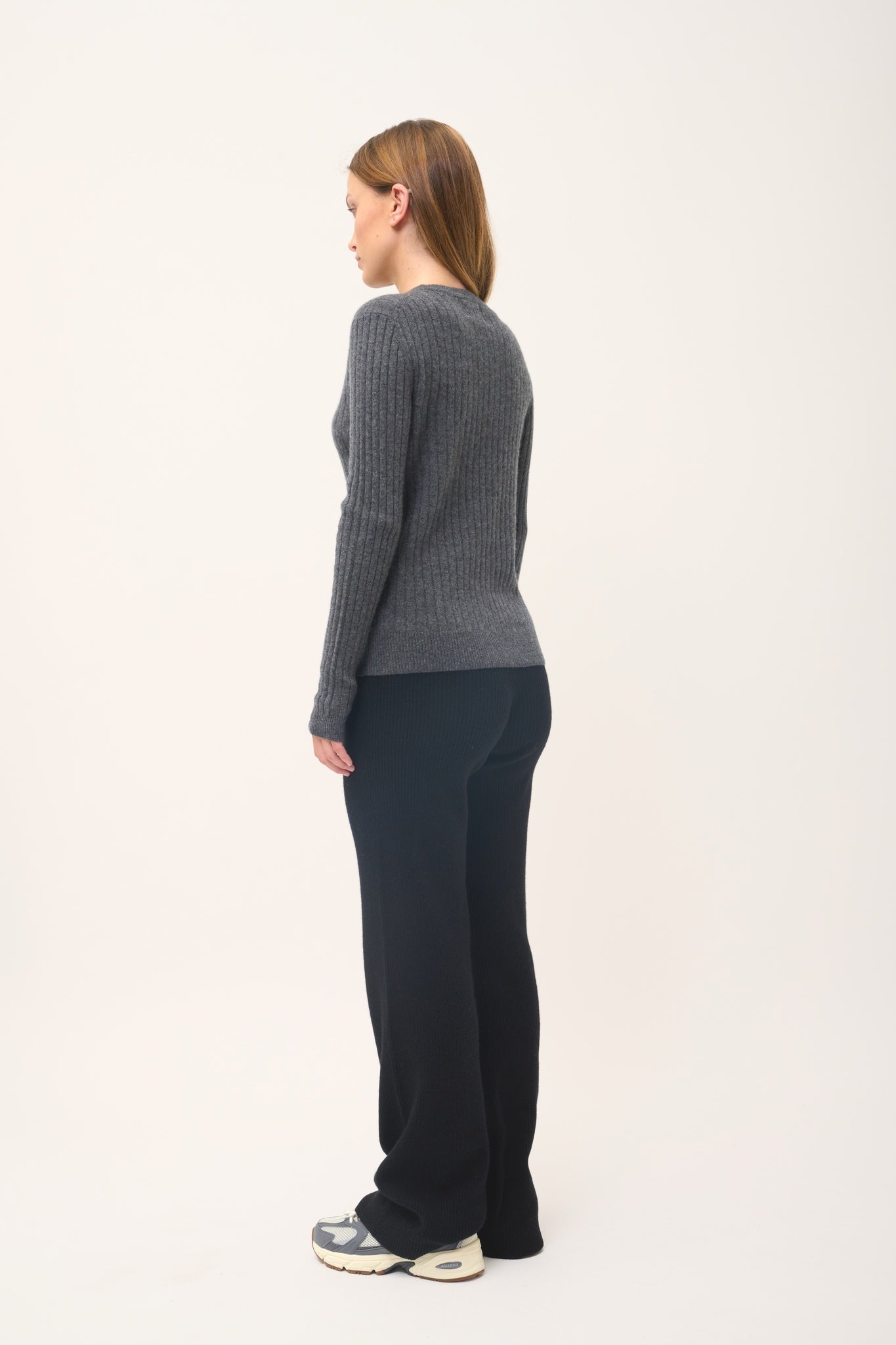 AVANA pull col rond anthracite chiné