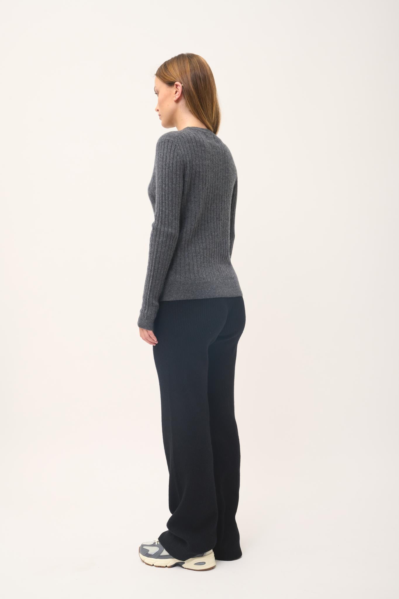 AVANA round-neck sweater anthracite mottled