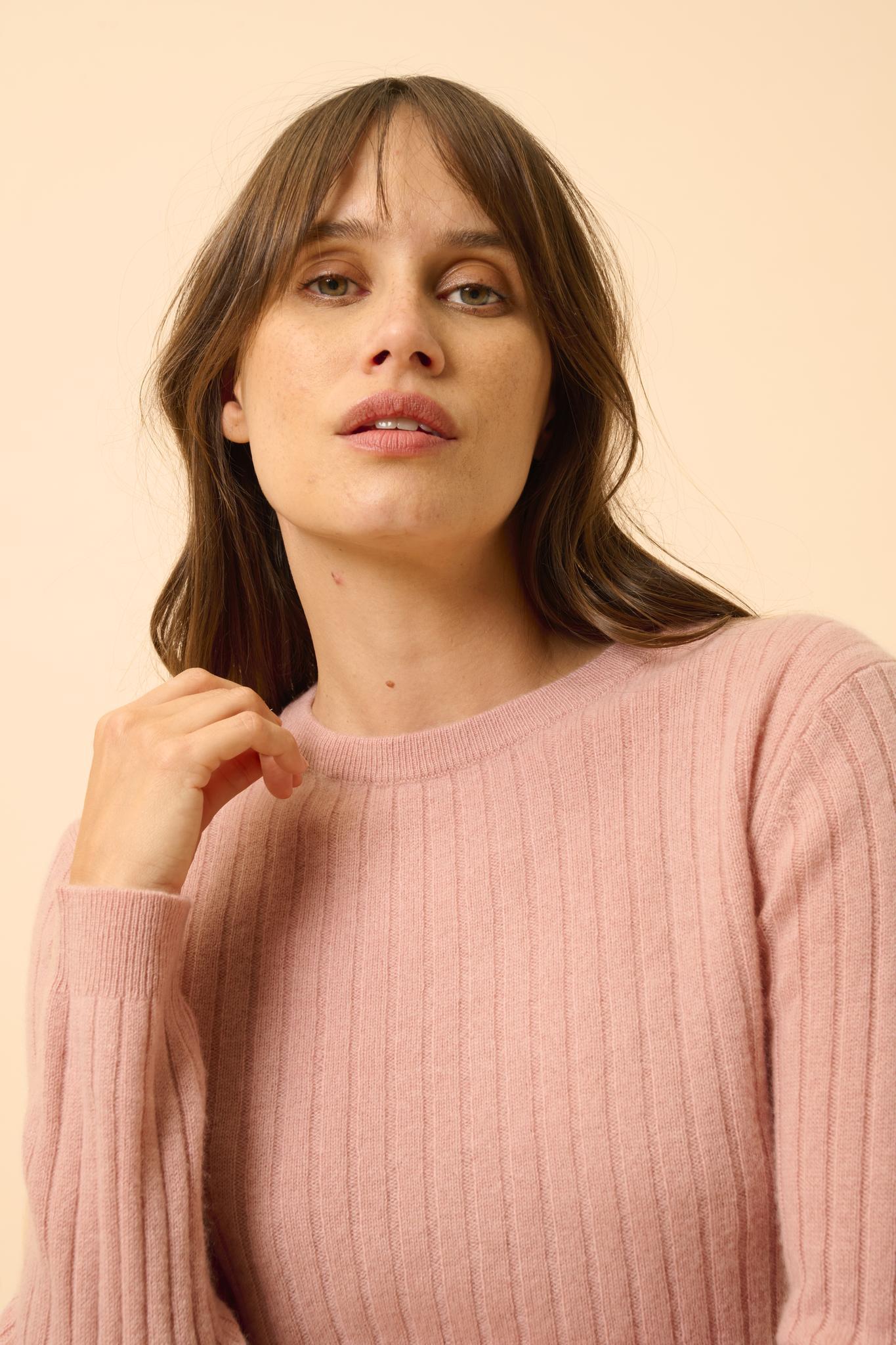 AVANA rosewood round-neck sweater