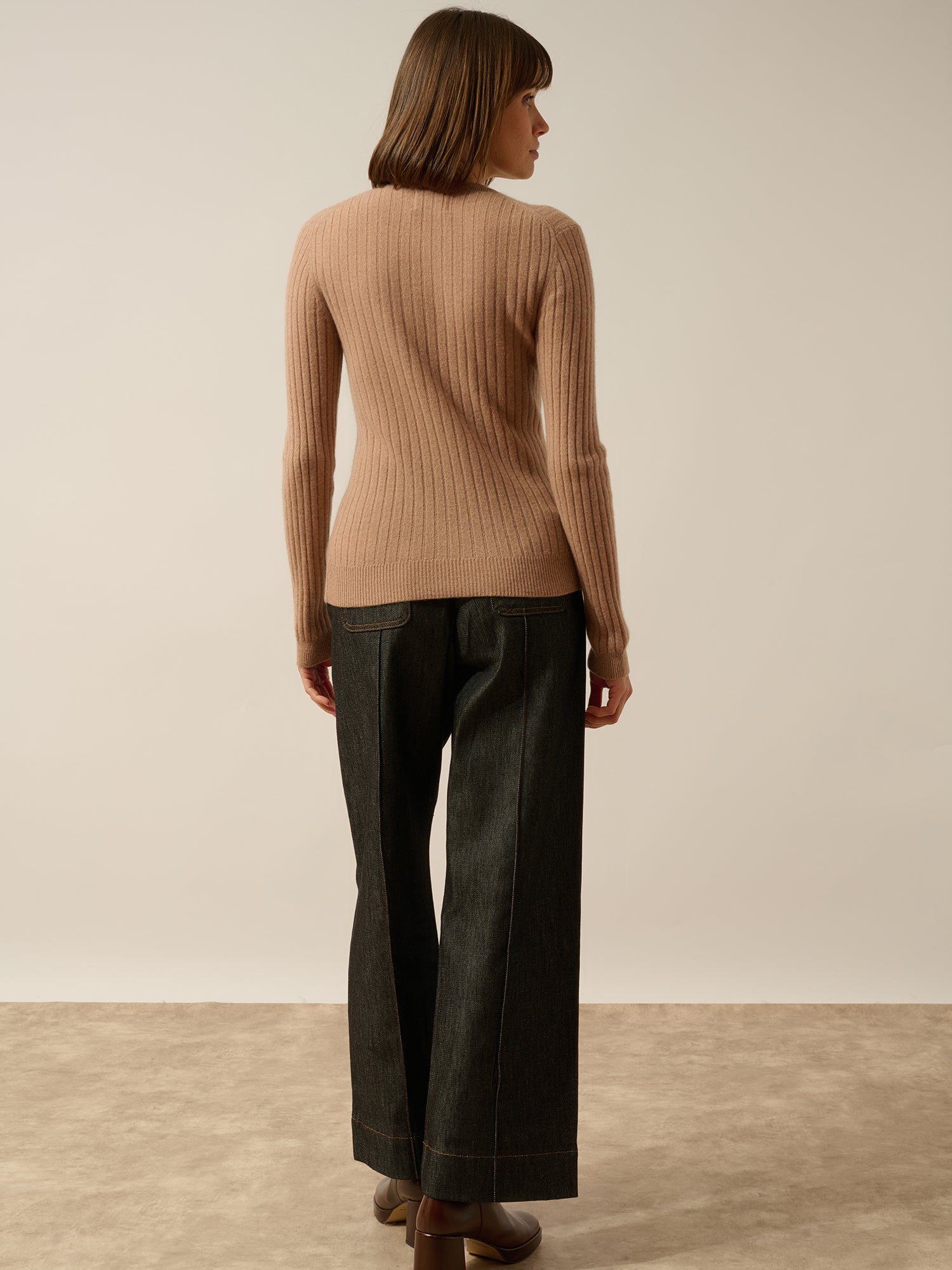 AVANA pull col rond camel chiné