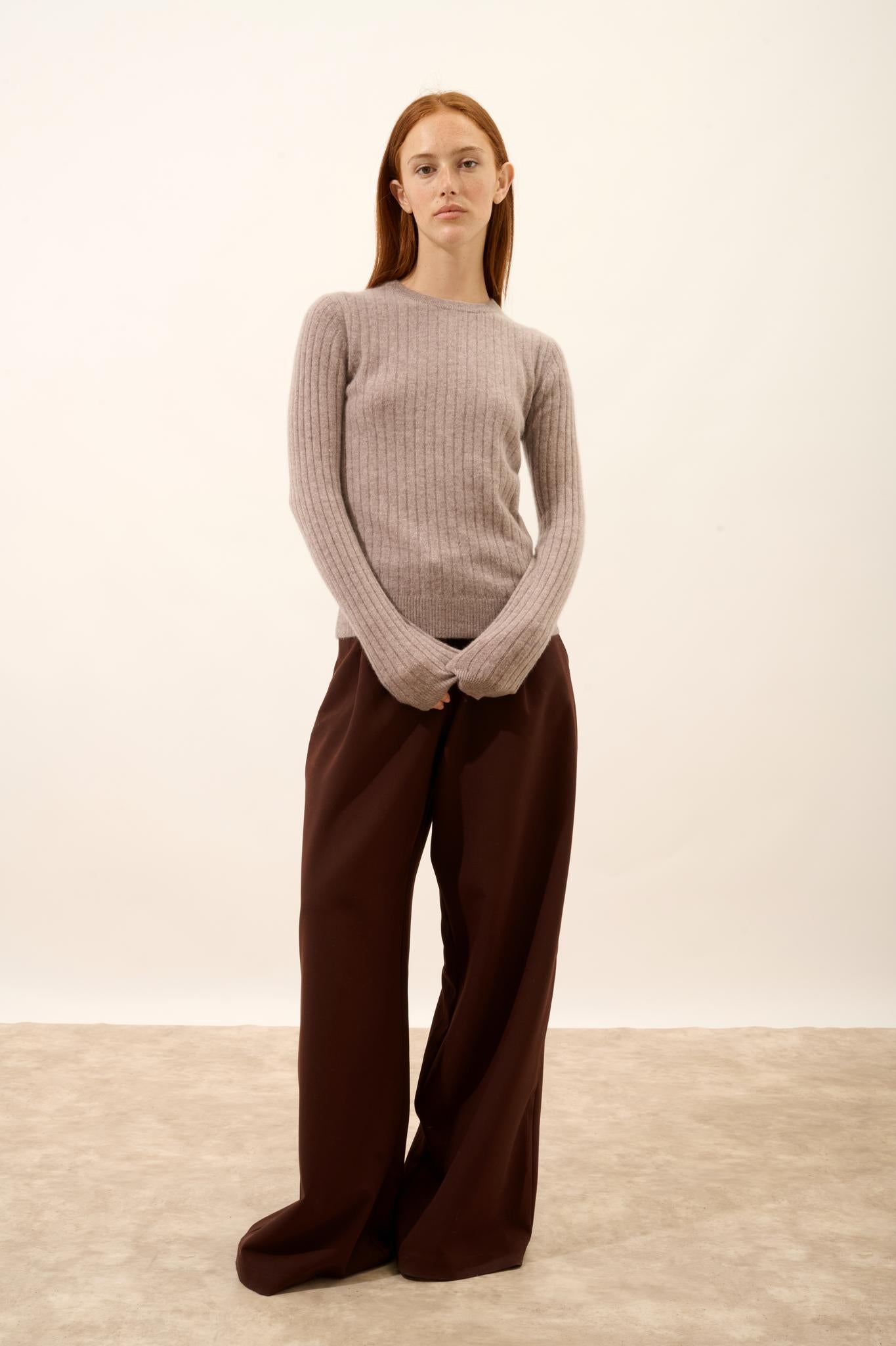 AVANA round-neck sweater mottled caribou