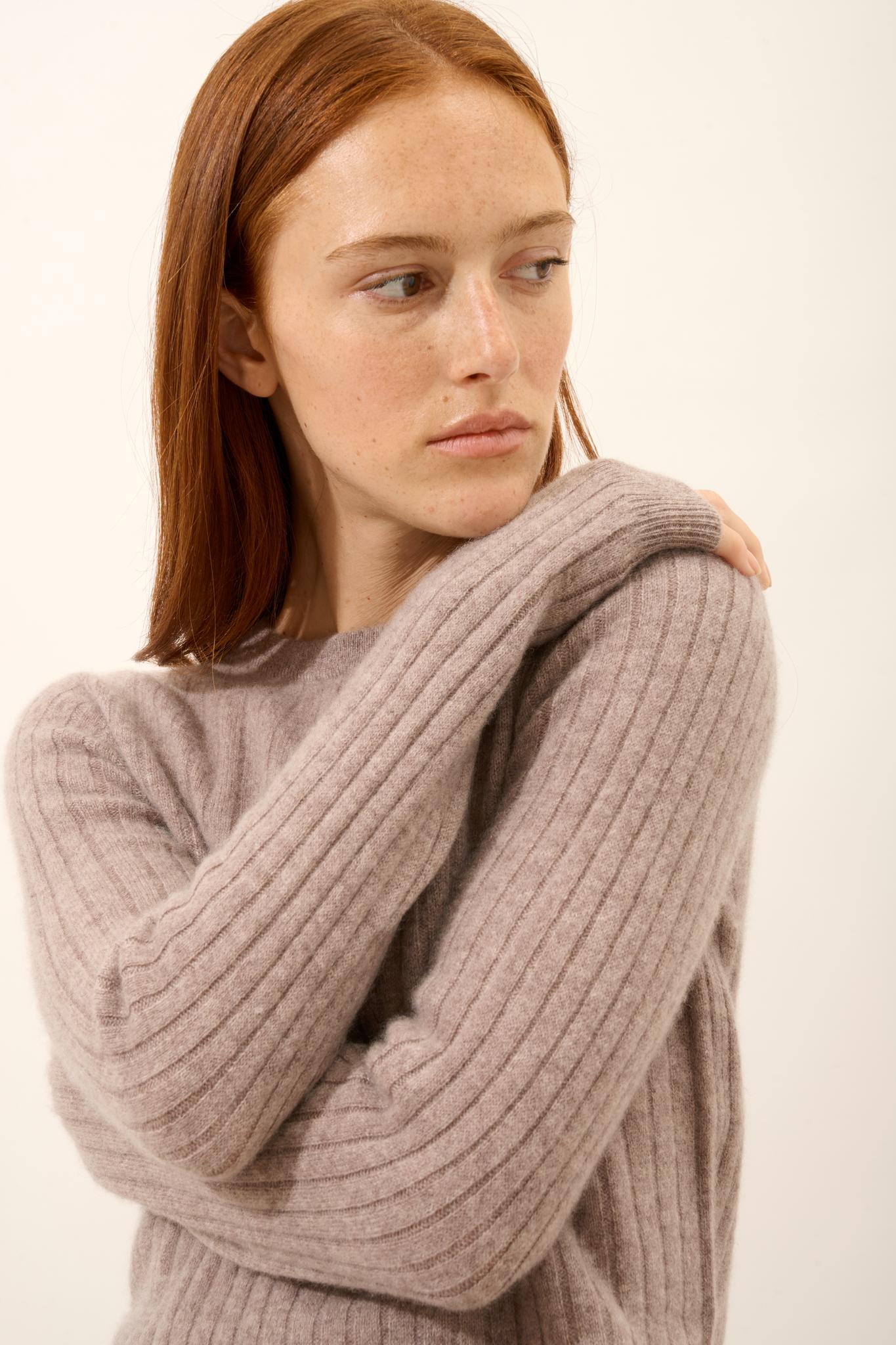 AVANA round-neck sweater mottled caribou
