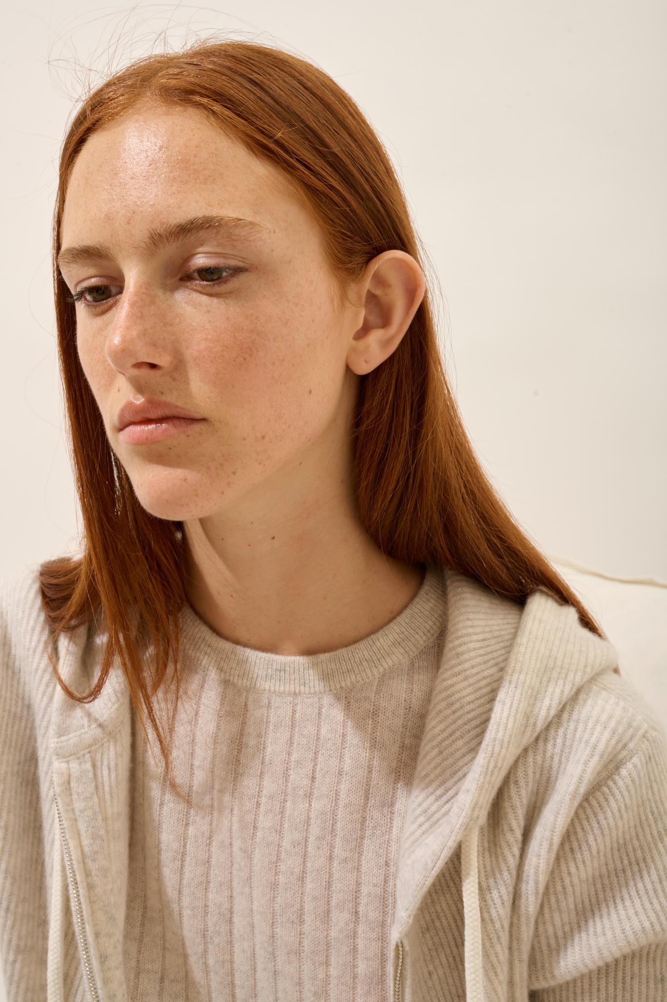 AVANA round-neck sweater pearl gray mottled