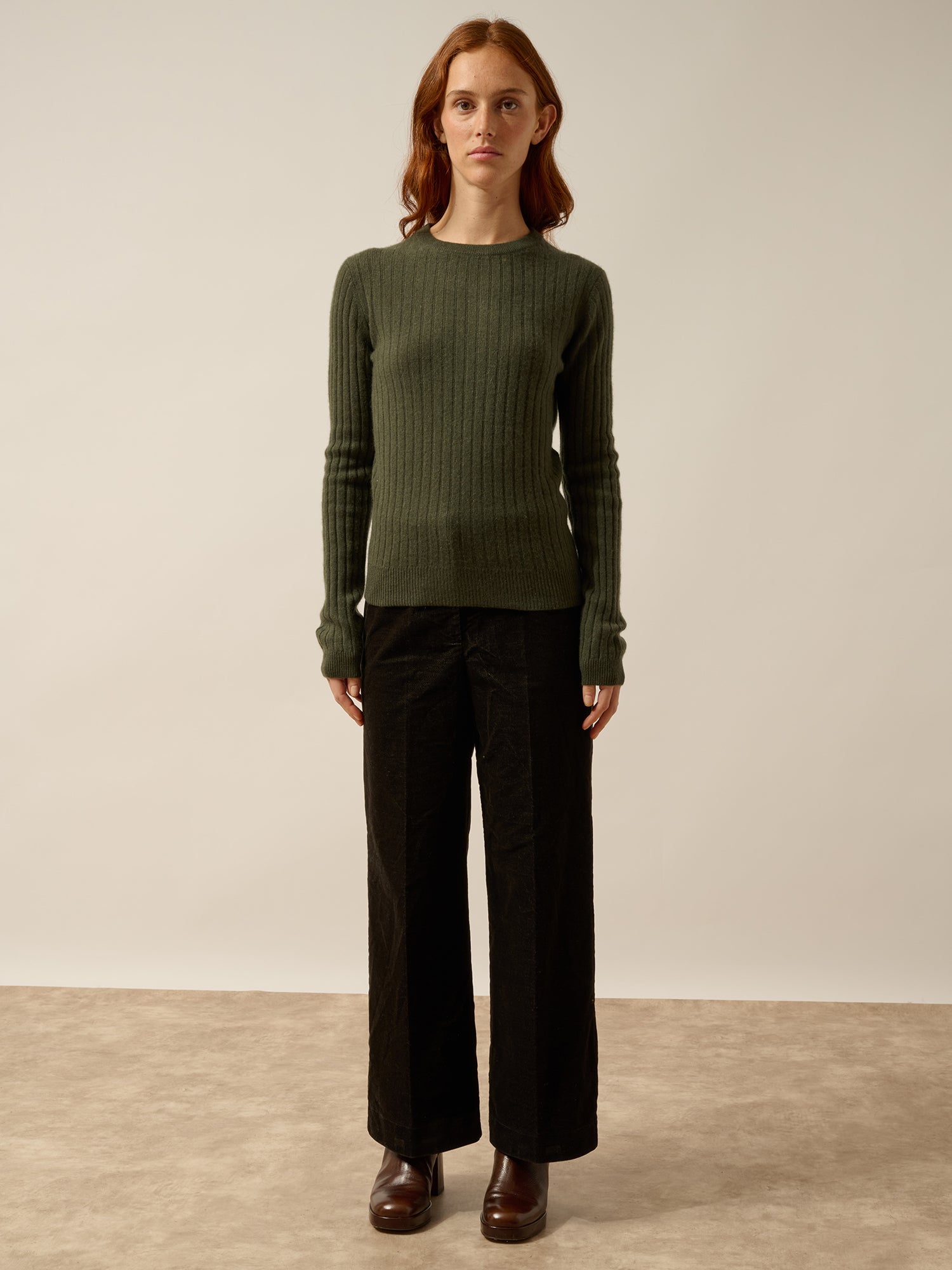 AVANA pull col rond kaki