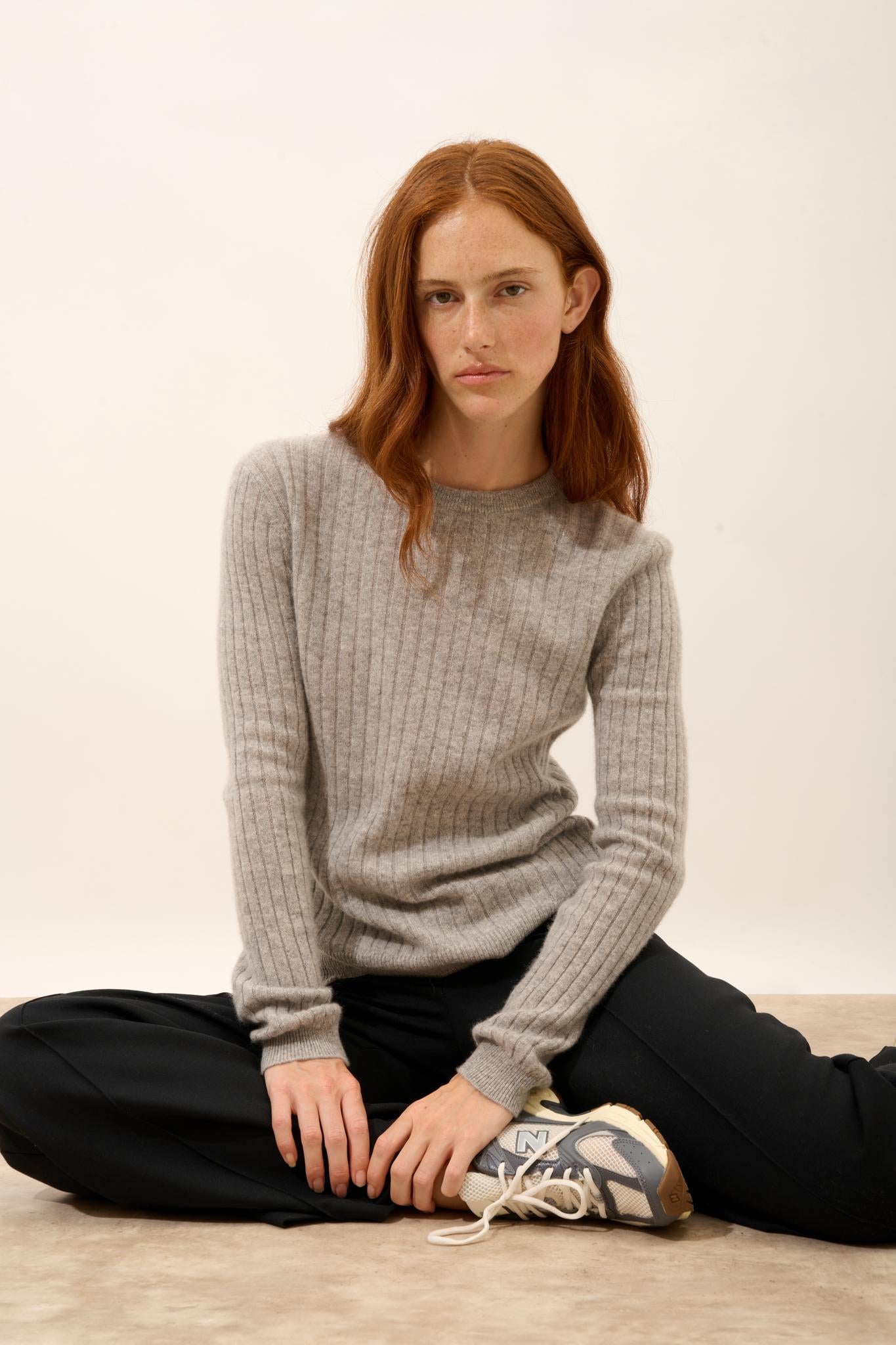 AVANA nuage chiné round-neck sweater