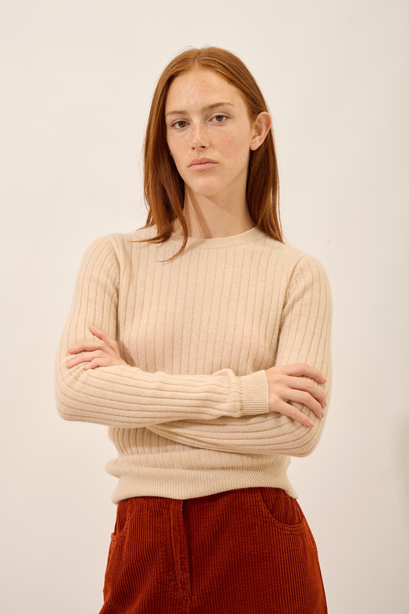 AVANA pull col rond sable