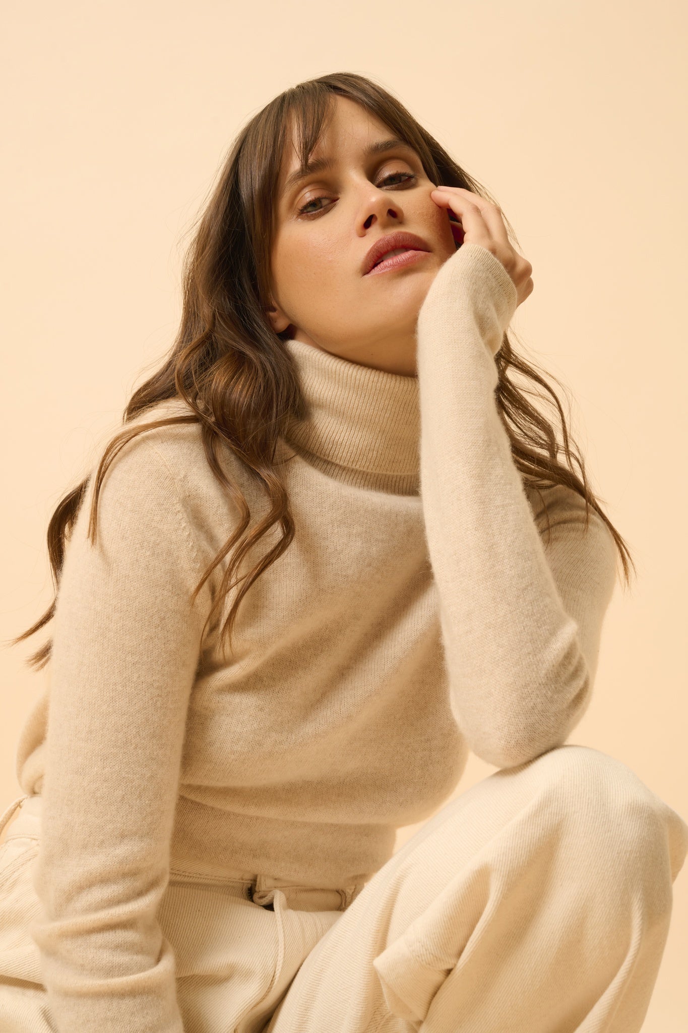 AVA pull col roulé avoine