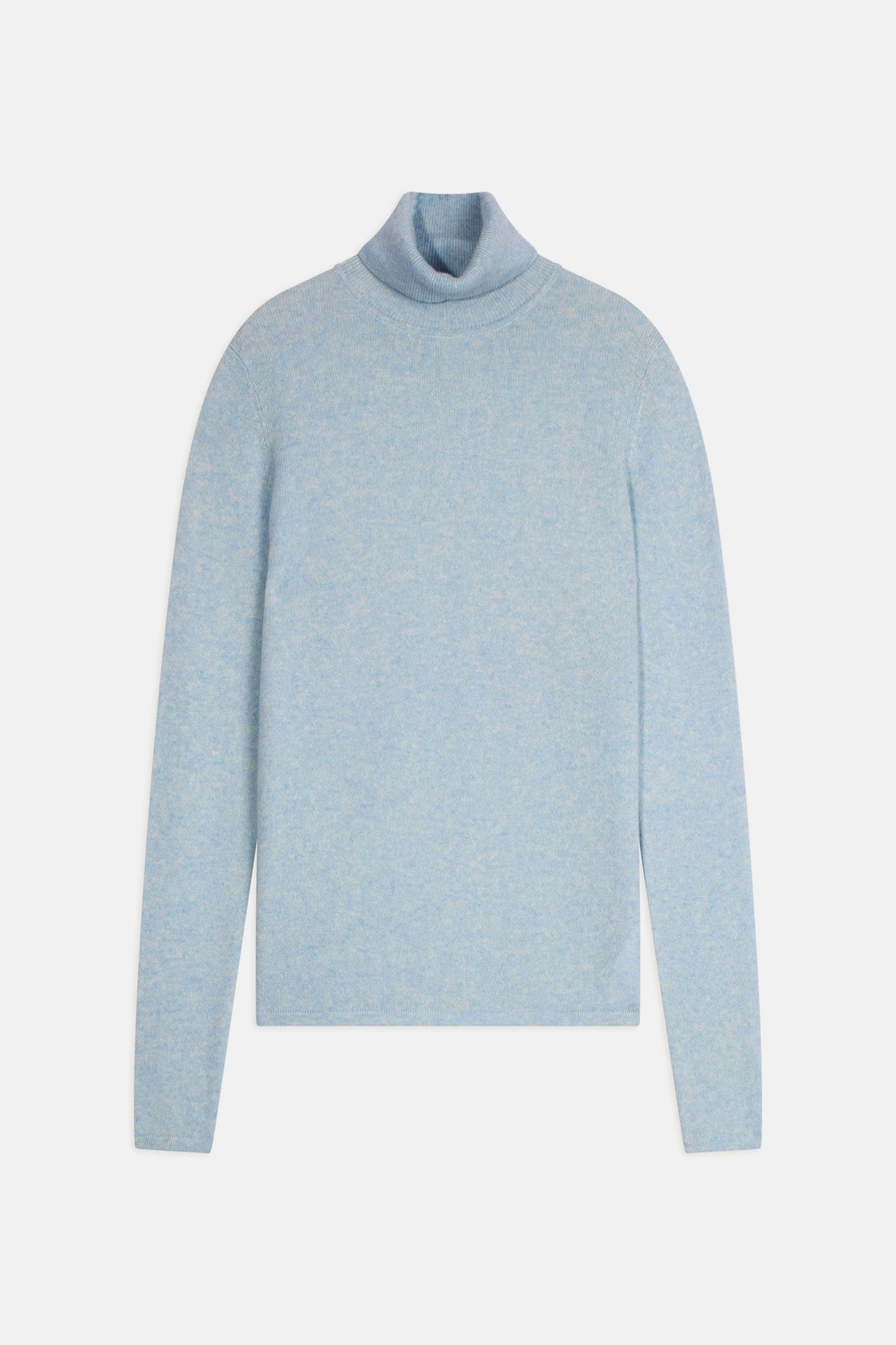 ava pull col roulé bleu clair chiné