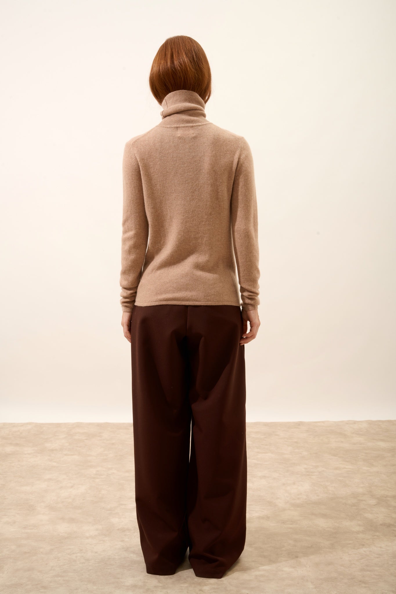 AVA camel mottled turtleneck sweater