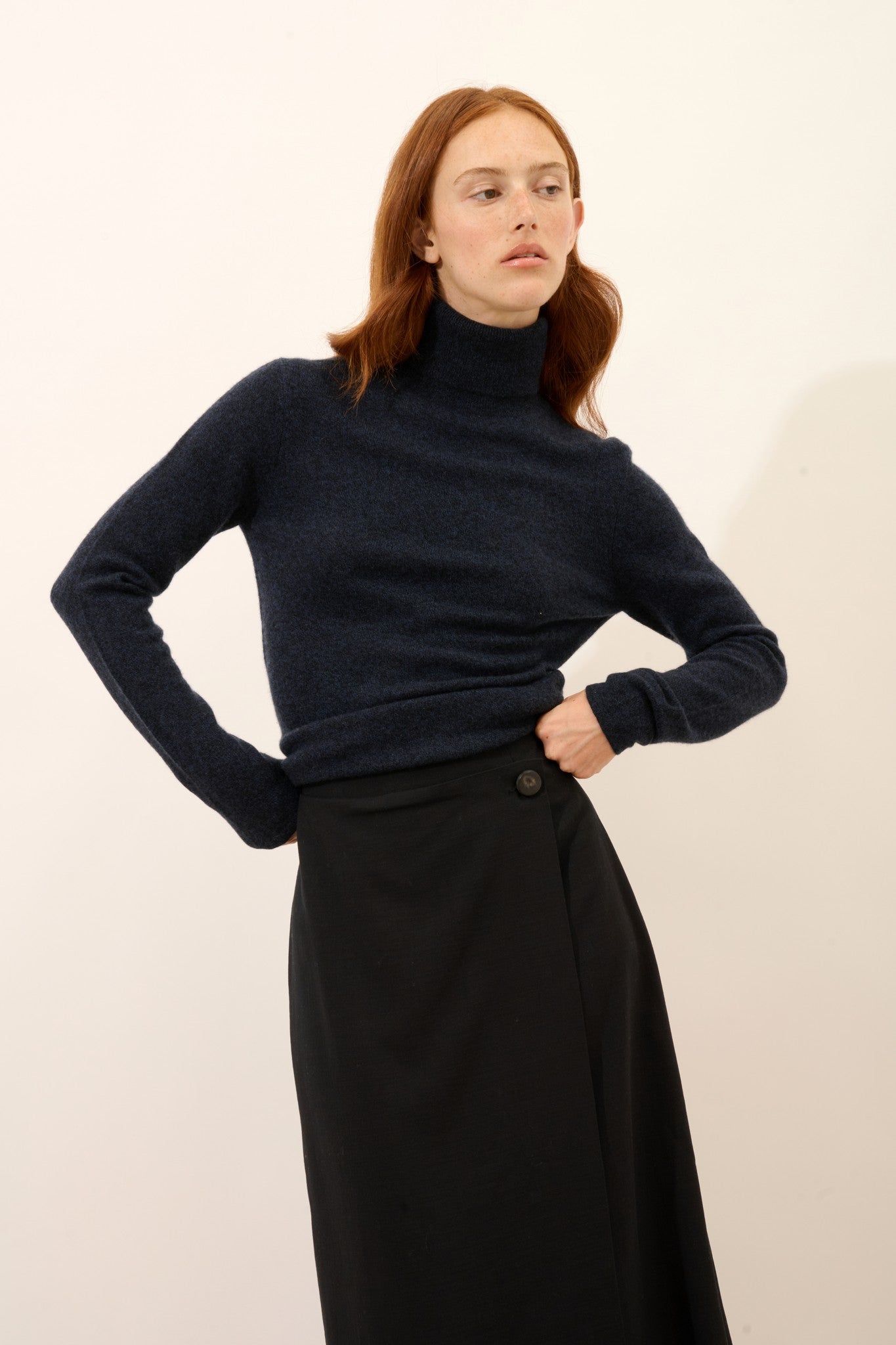 ava pull col roulé caviar 100% cachemire