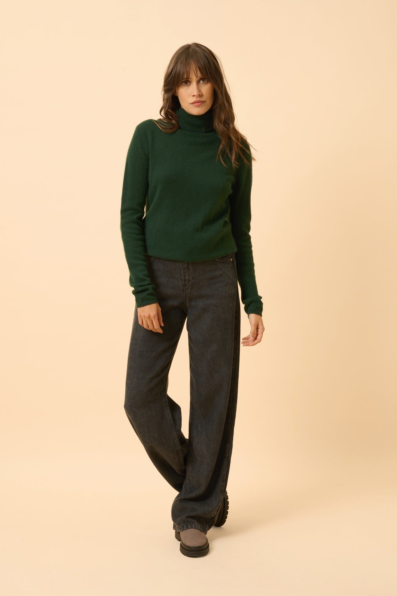 AVA pull col roulé cyprès