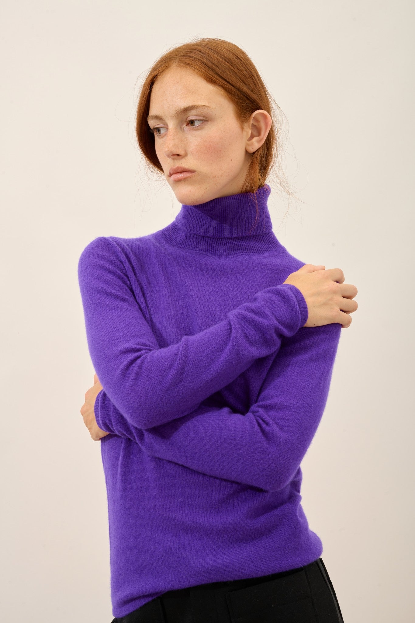 ava pull col roulé gentiane 100% cachemire