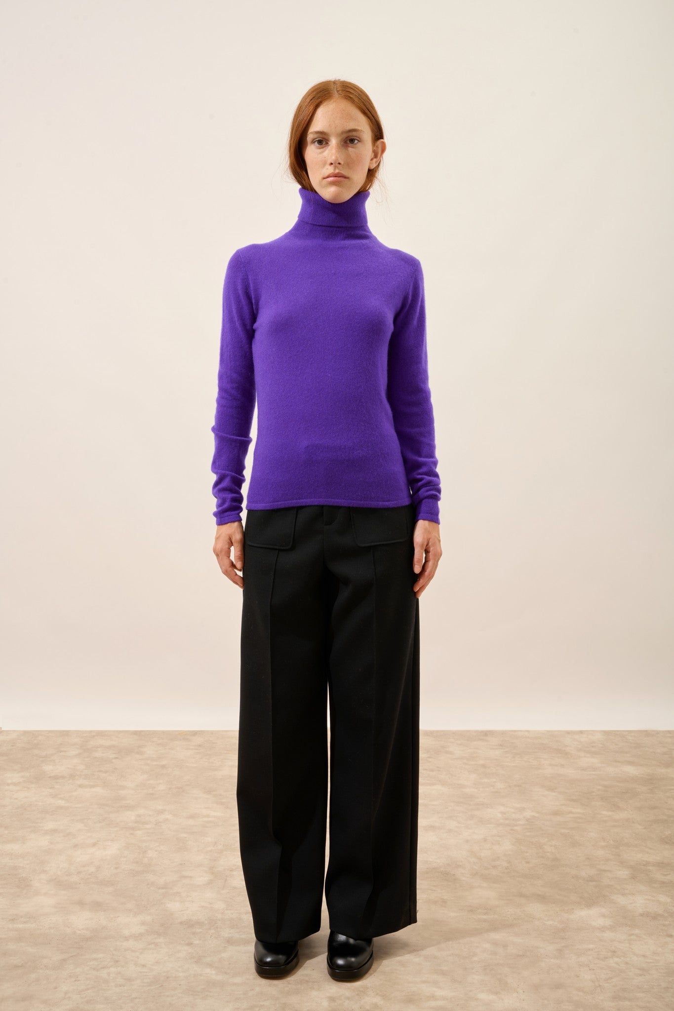 ava pull col roulé gentiane 100% cachemire