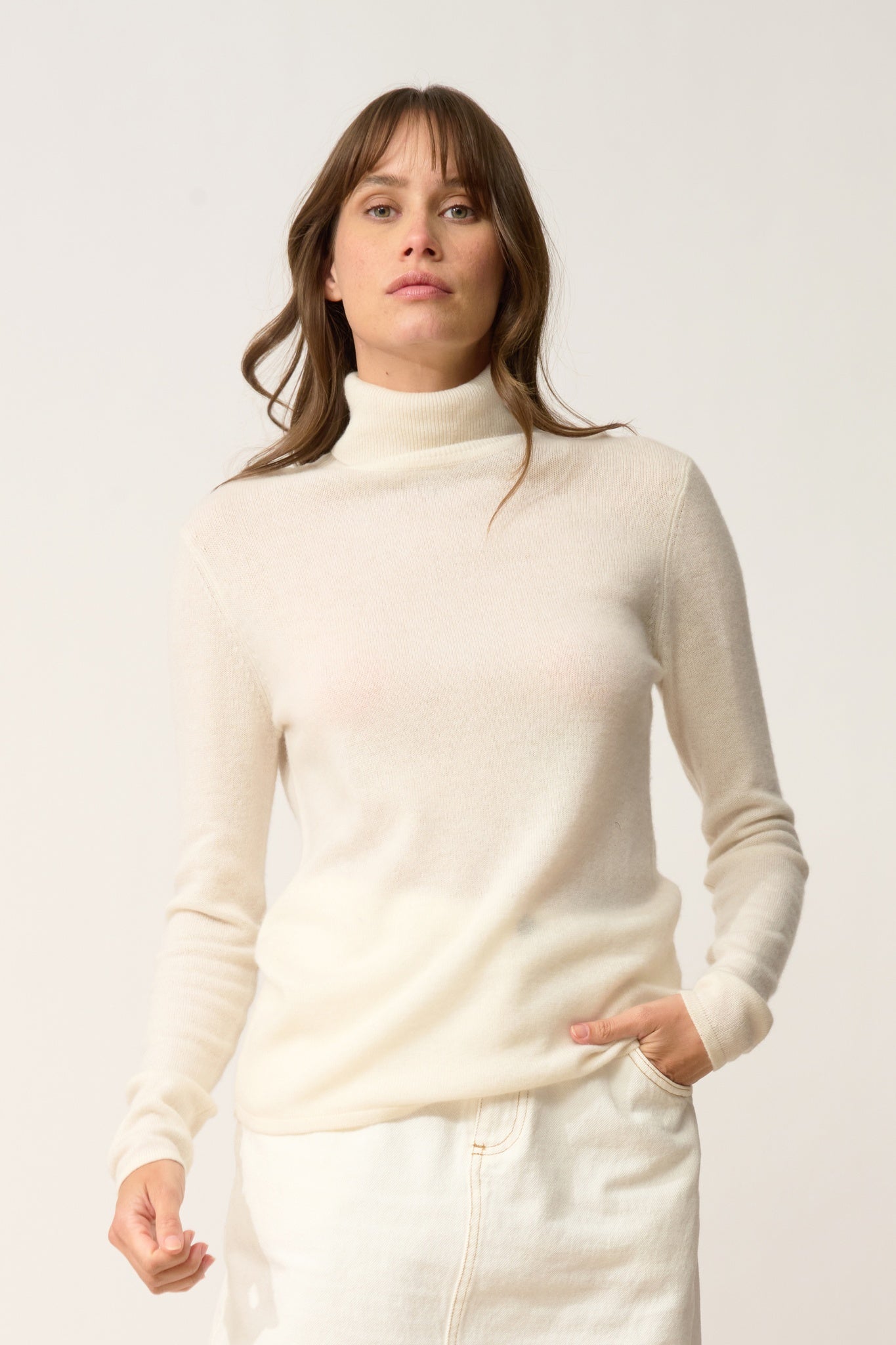 AVA ivory turtleneck sweater