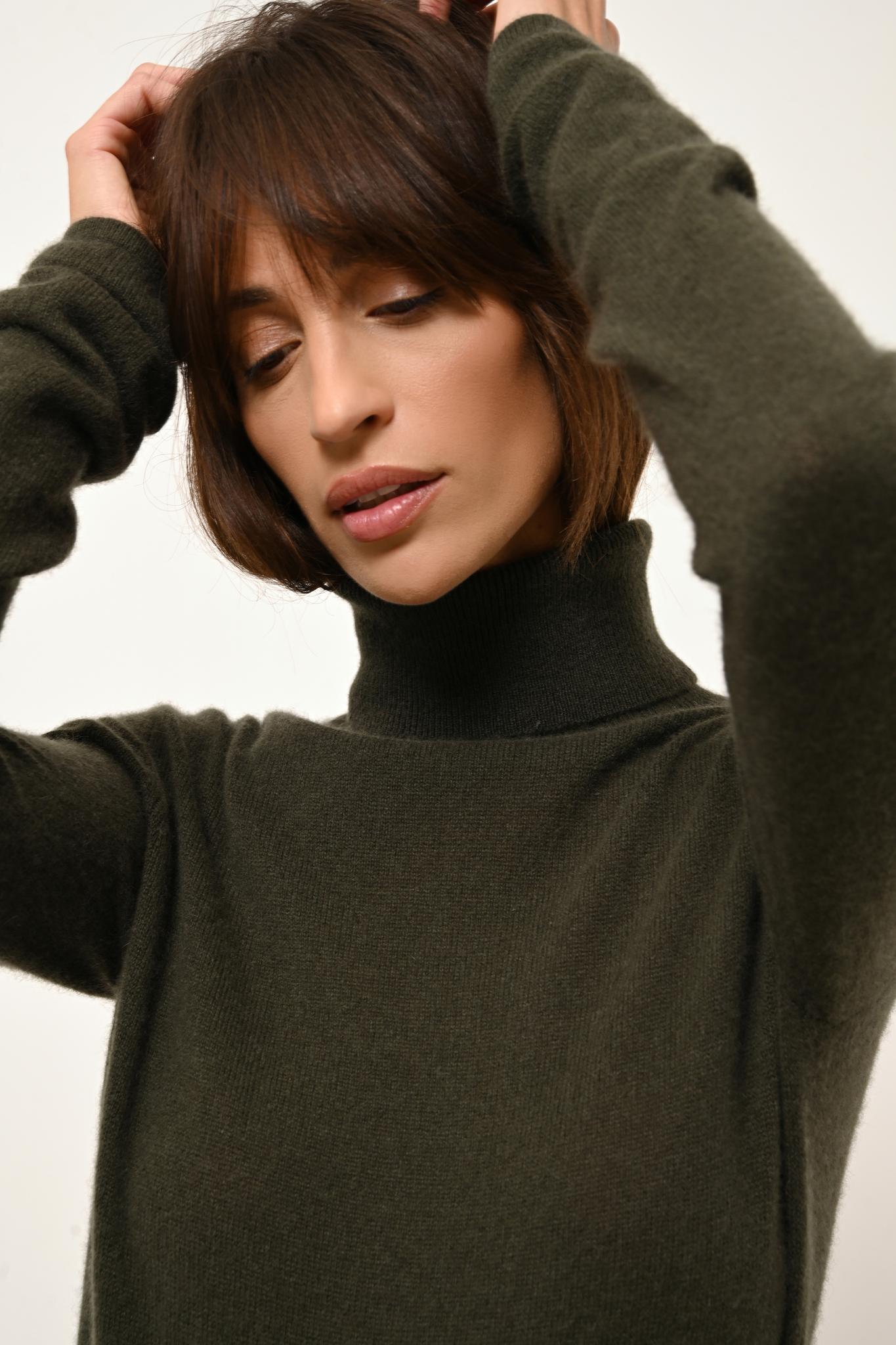 AVA khaki turtleneck sweater